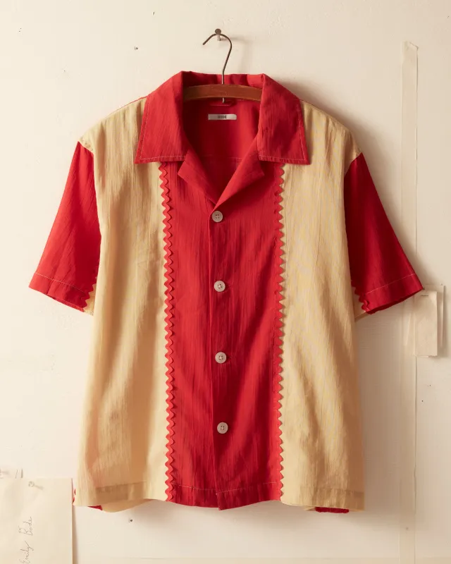 Bunting Stripe Short Sleeve Shirt made by BODE