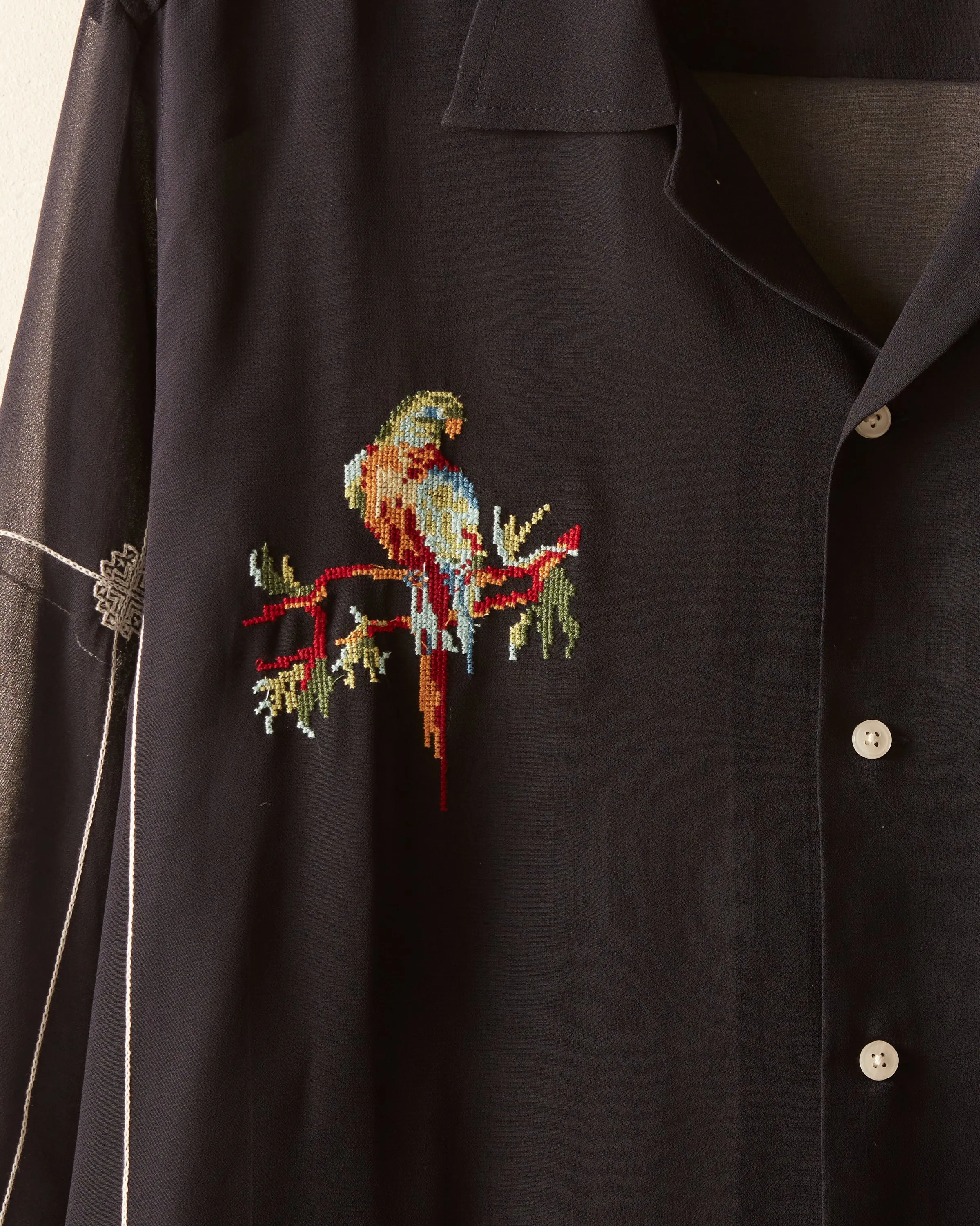 Sheer Parrot Long Sleeve Shirt sold by BODE product image thumbnail 3
