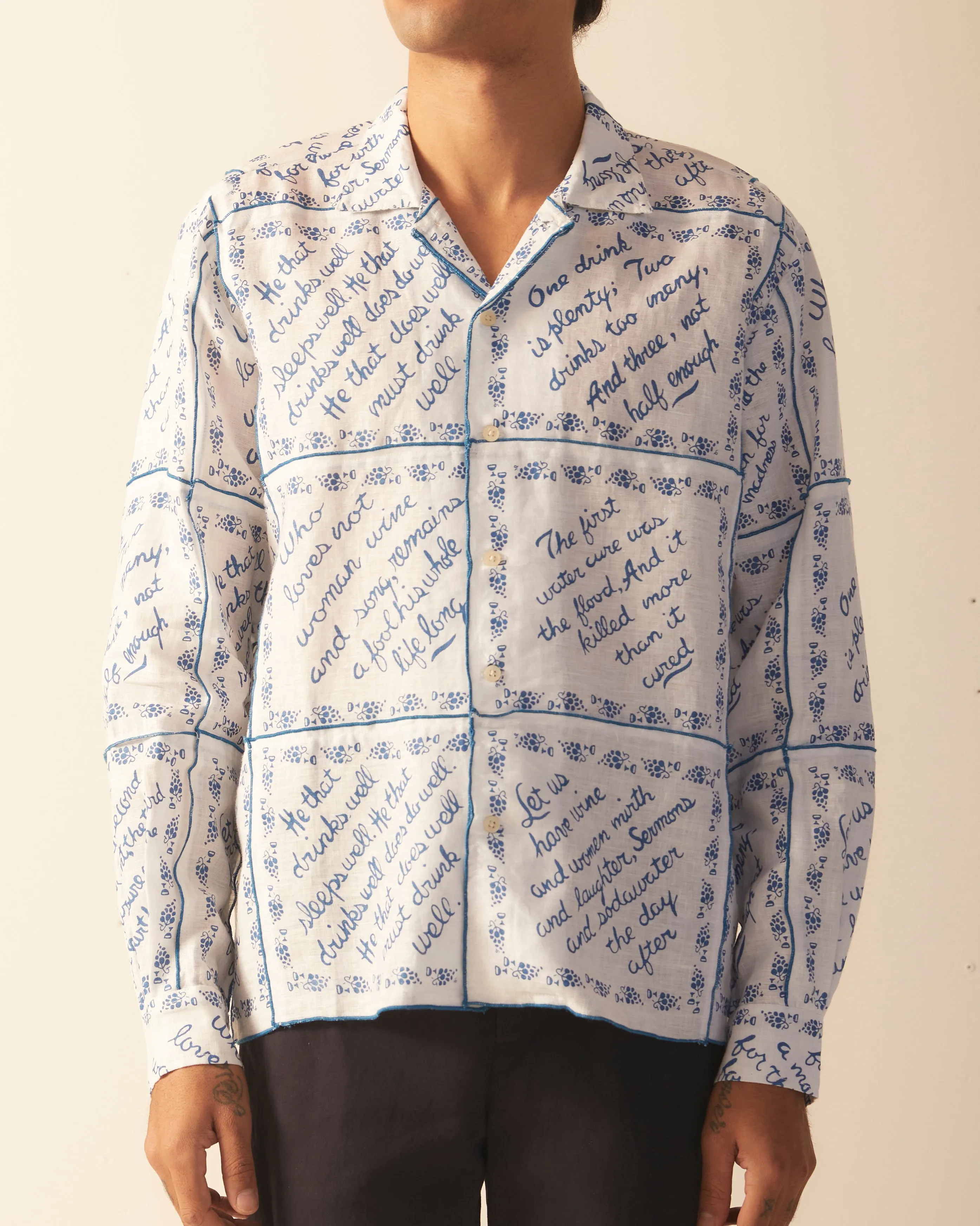 Wine Poems Long Sleeve Shirt sold by BODE product image thumbnail 2
