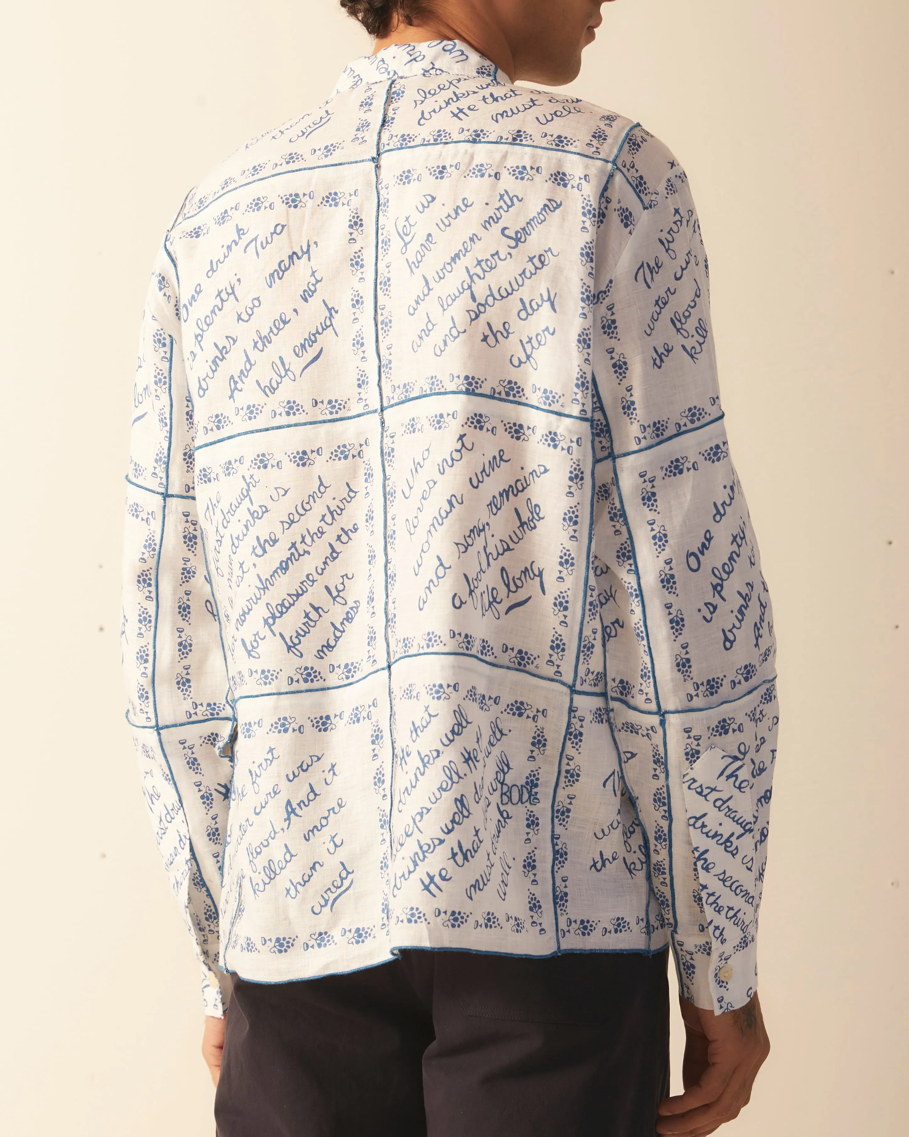 Wine Poems Long Sleeve Shirt sold by BODE product image thumbnail 4