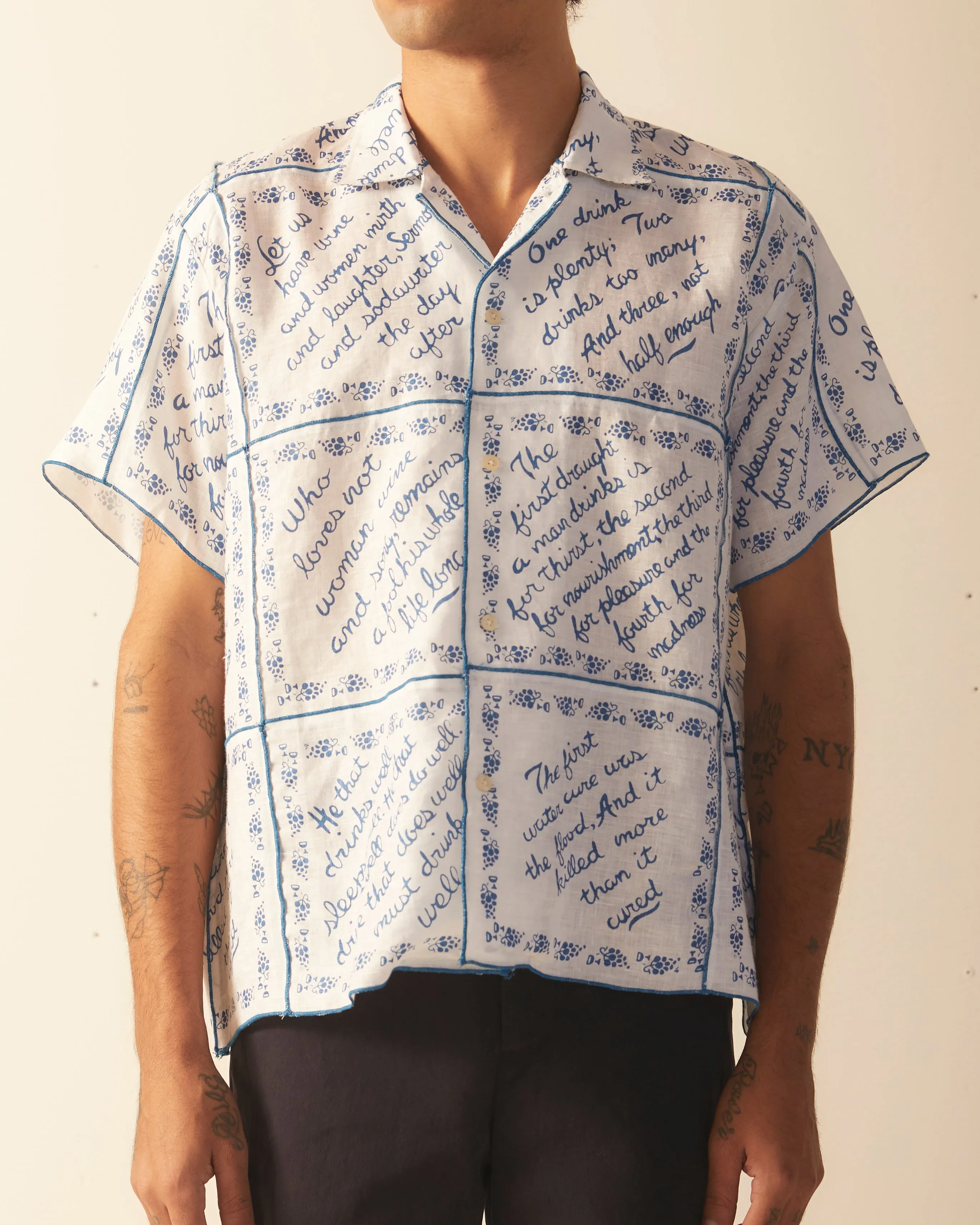 Wine Poems Short Sleeve Shirt sold by BODE product image thumbnail 2