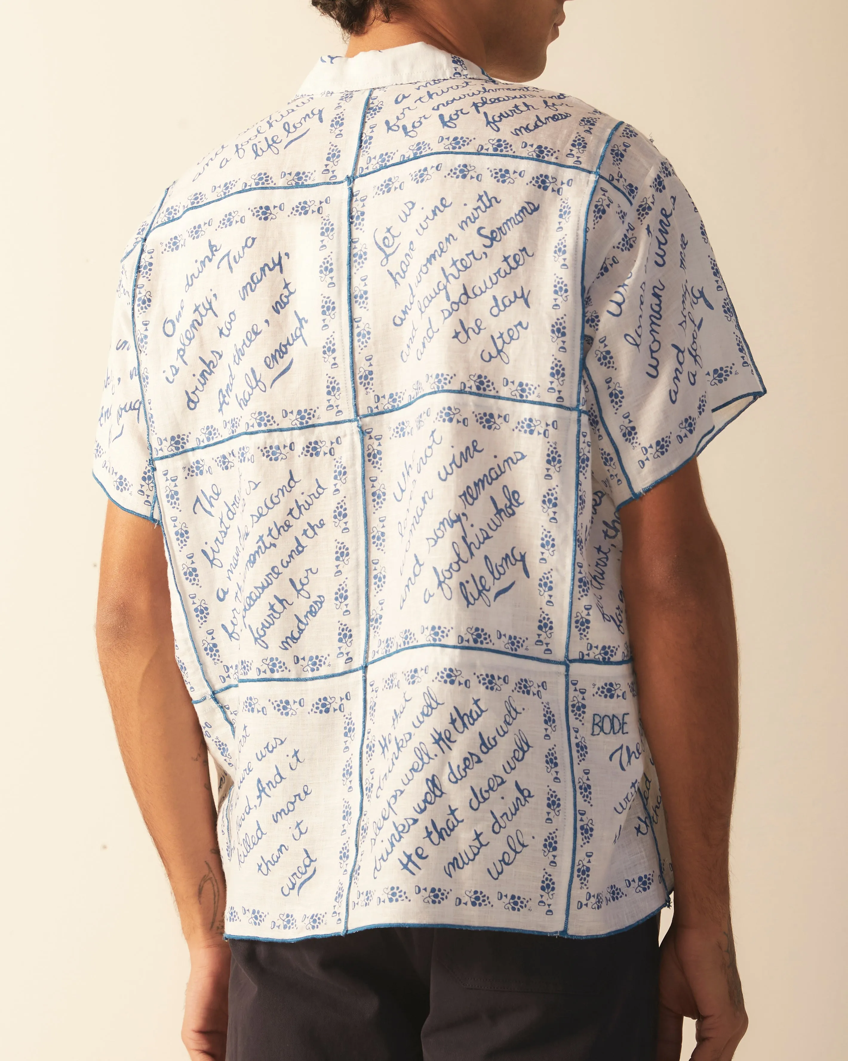 Wine Poems Short Sleeve Shirt sold by BODE product image thumbnail 4