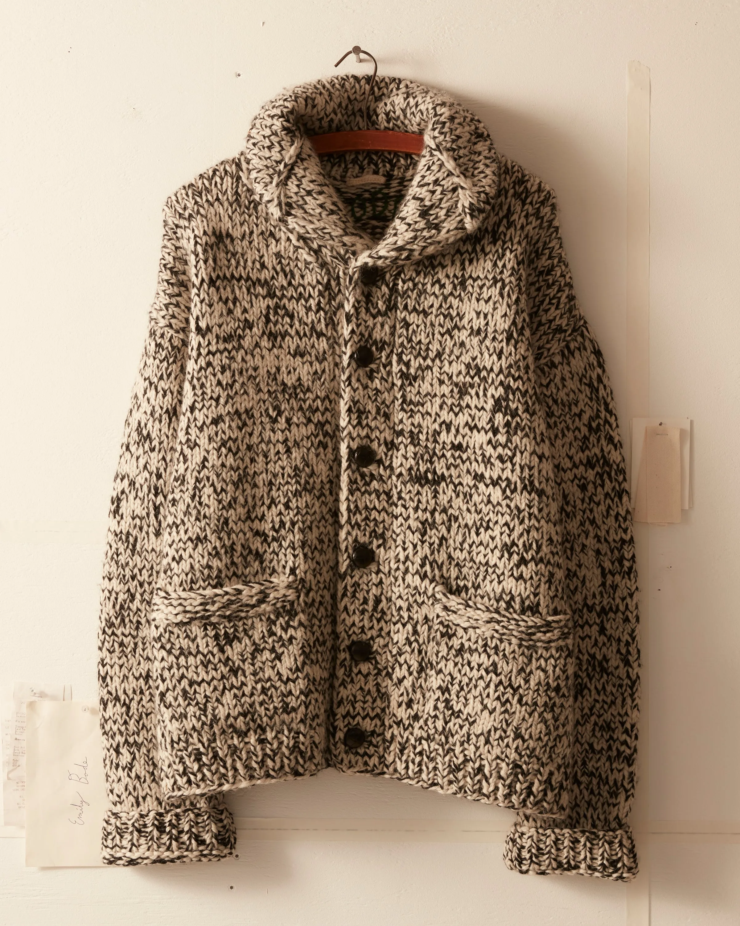 Gluckow Cardigan - Black Cream sold by BODE