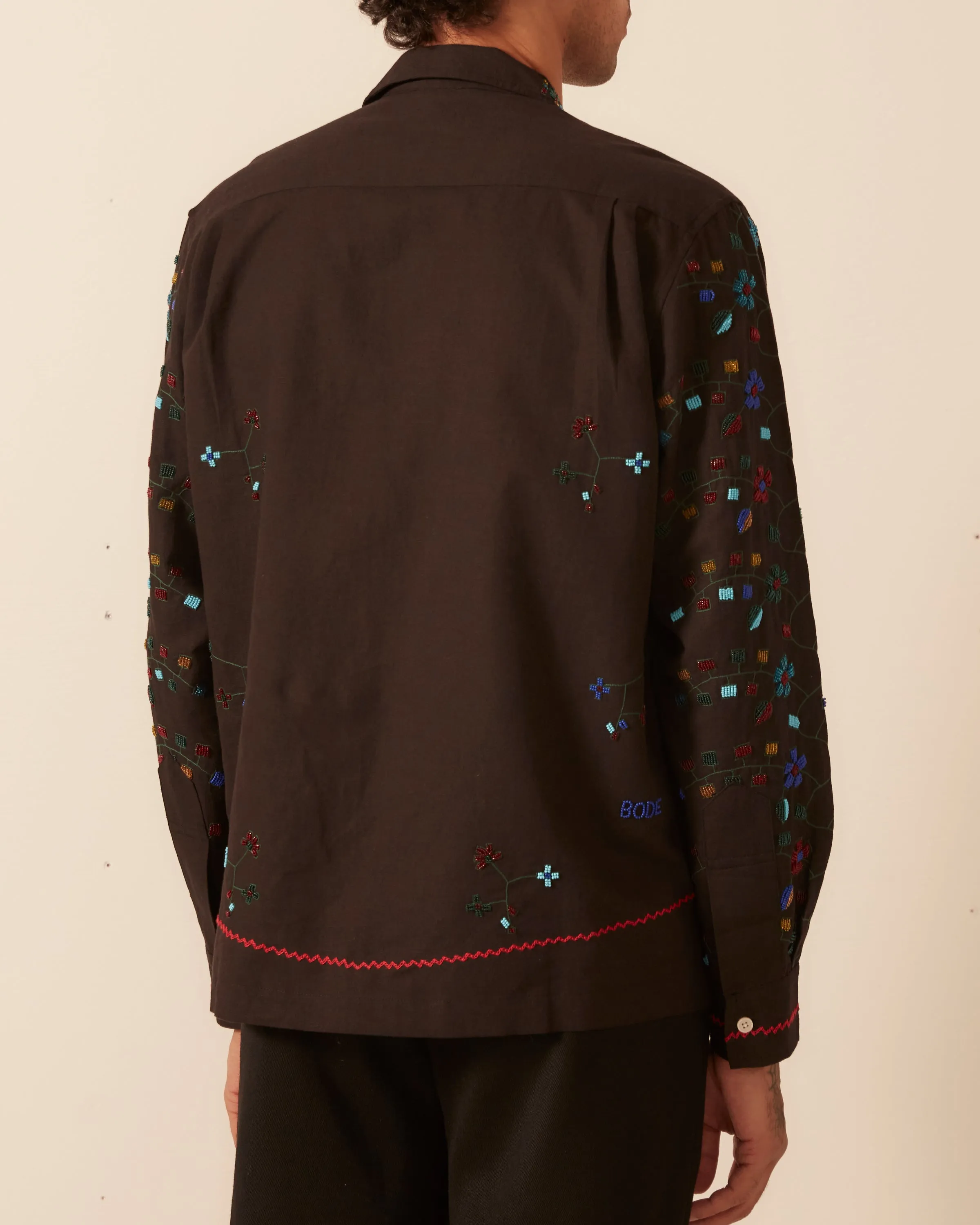 Beaded Trailing Blossom Shirt - Black sold by BODE product image thumbnail 4