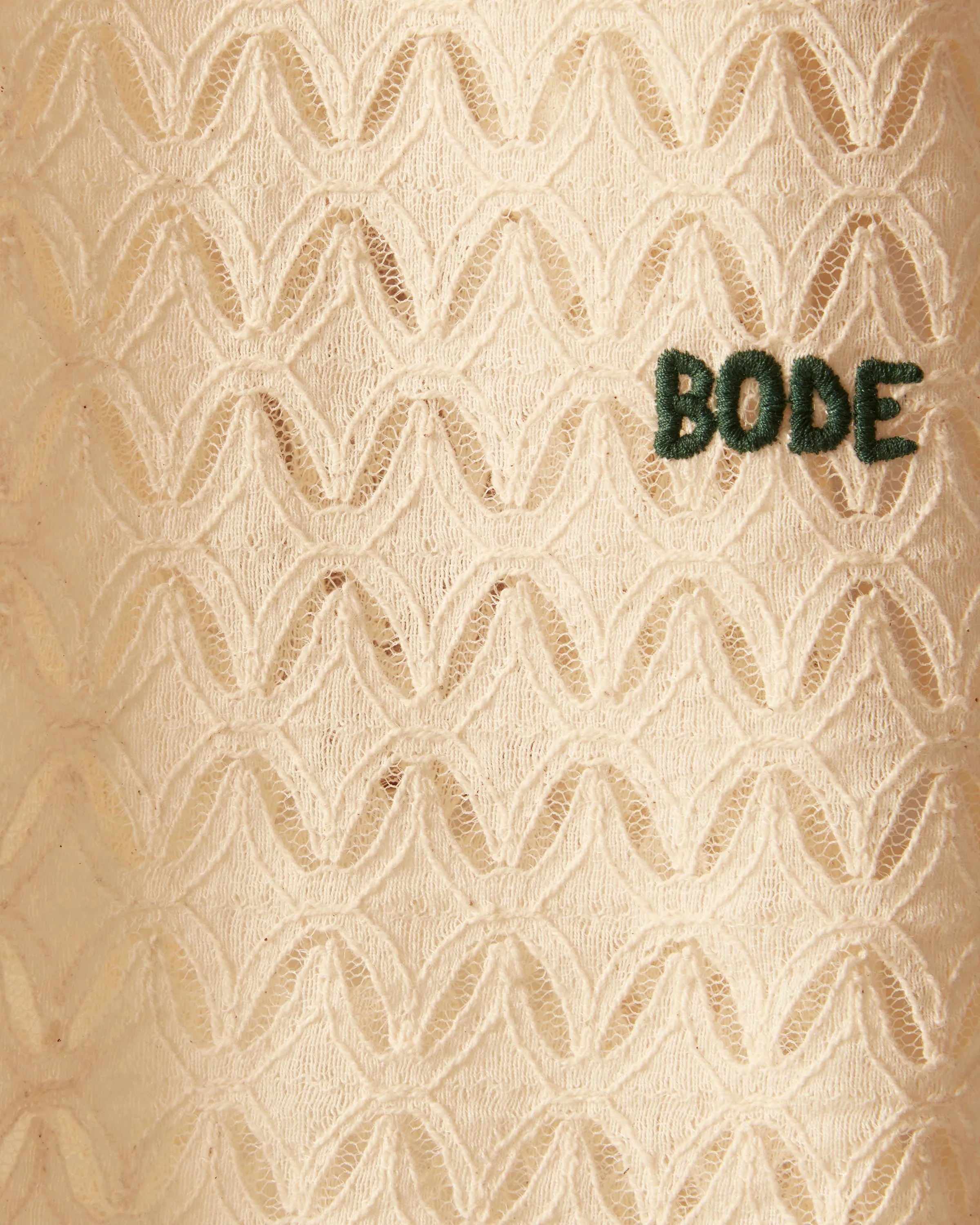 Lattice Lace Short Sleeve Shirt sold by BODE product image thumbnail 3