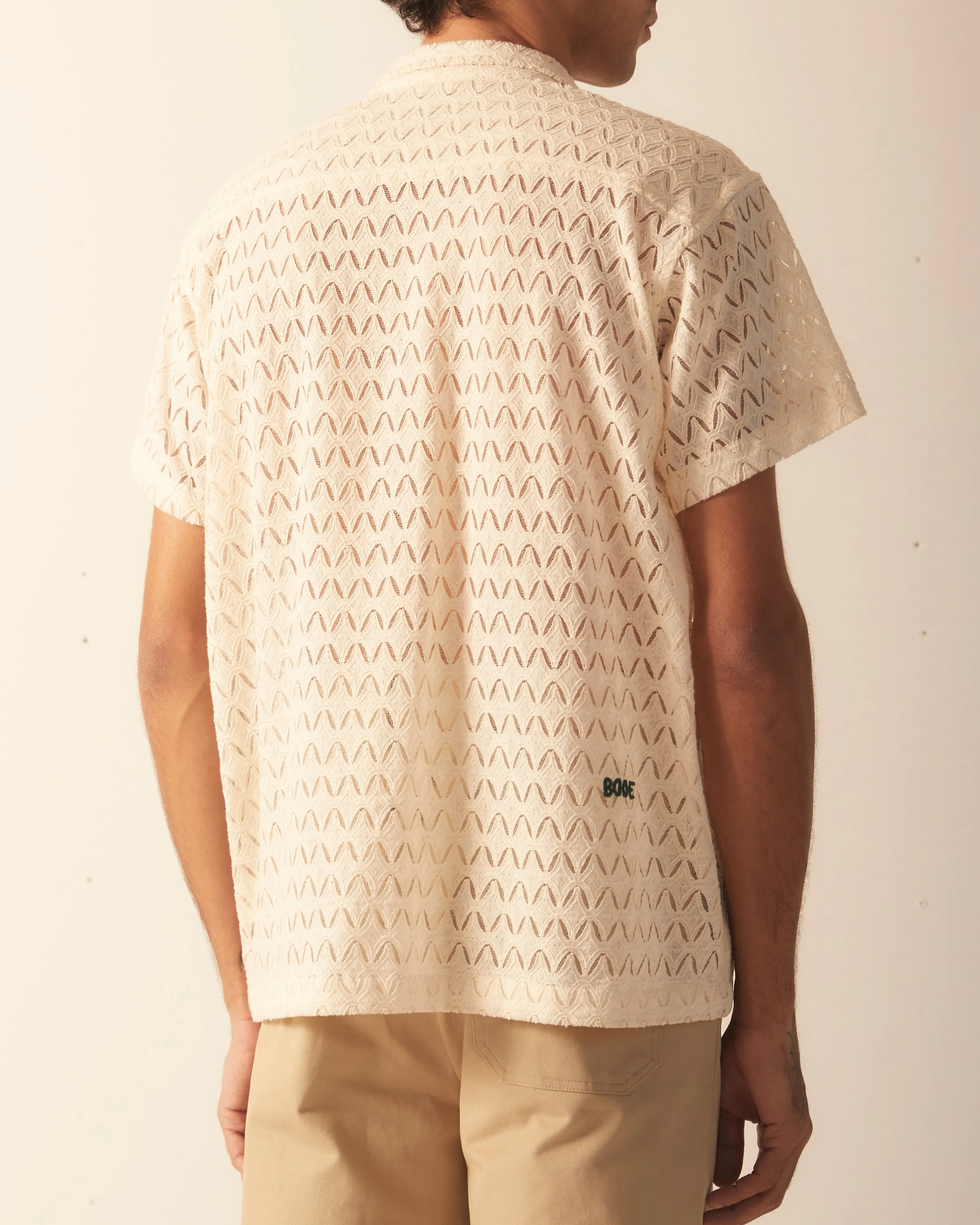 Lattice Lace Short Sleeve Shirt sold by BODE product image thumbnail 4
