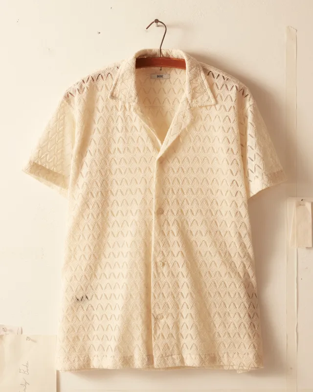 Lattice Lace Short Sleeve Shirt sold by BODE