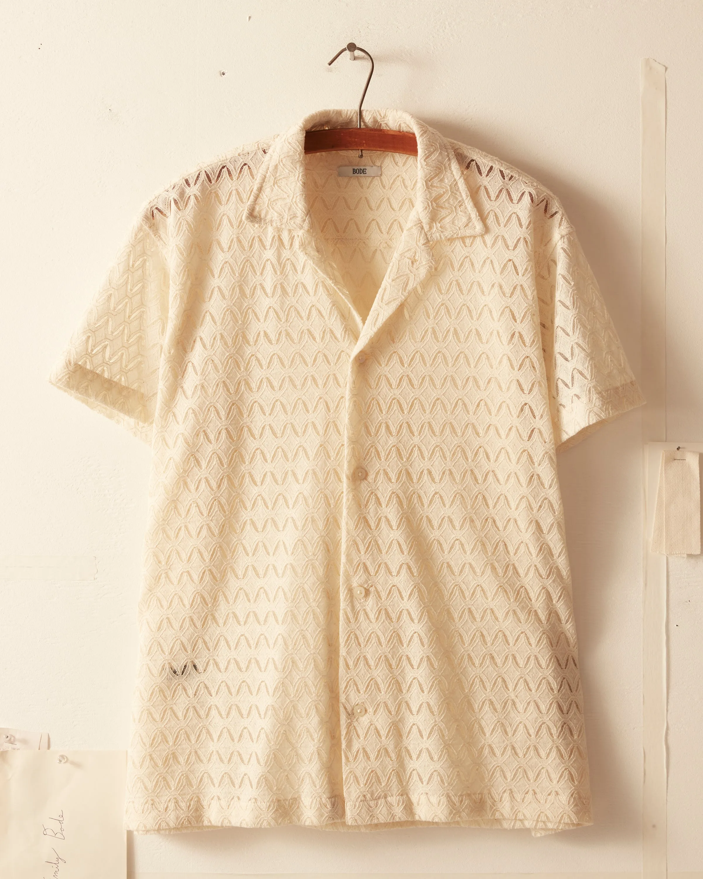 Lattice Lace Short Sleeve Shirt sold by BODE