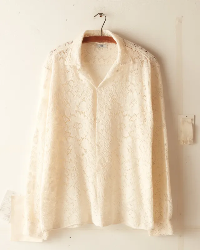 Sunroom Floral Lace Shirt - M/L sold by BODE