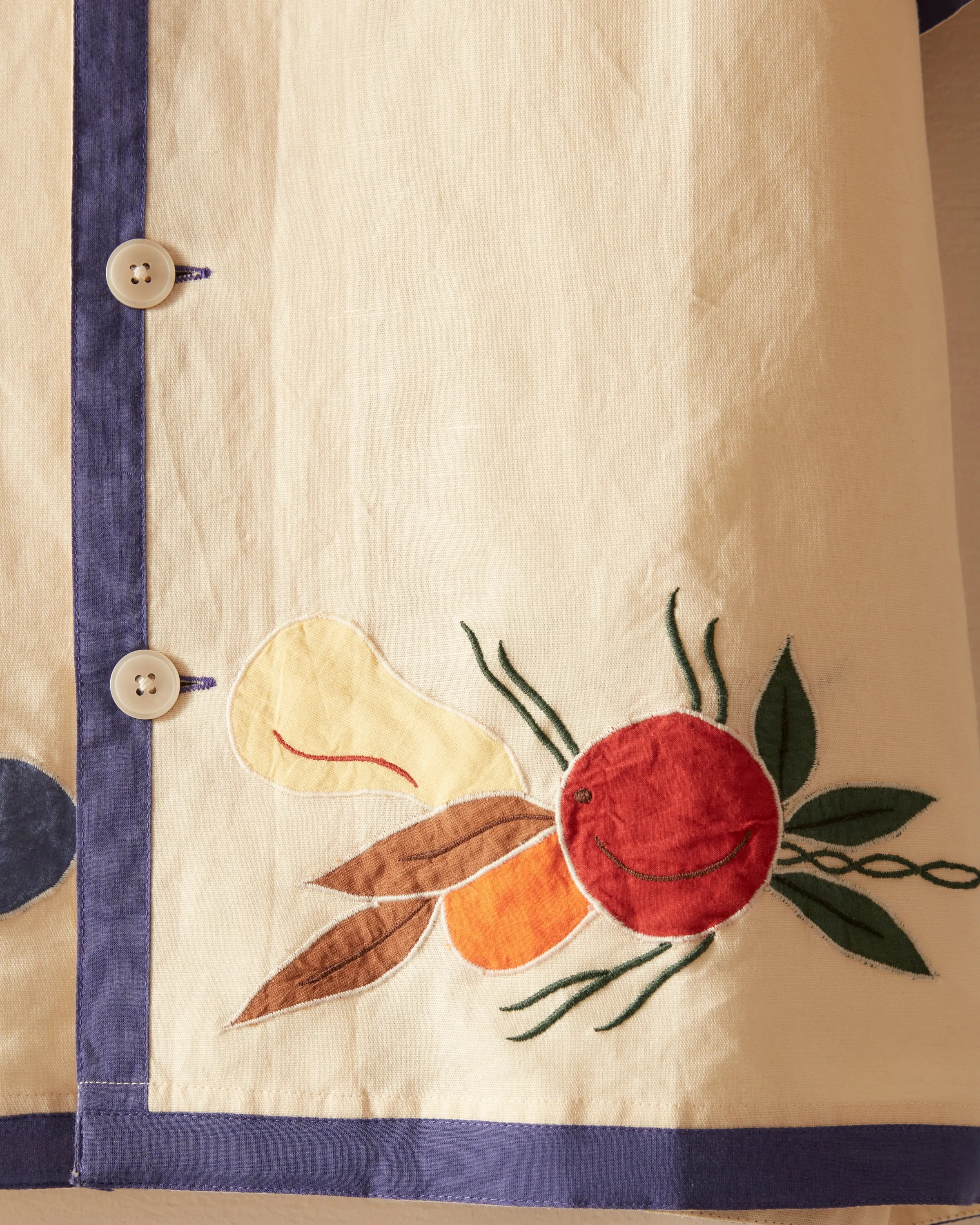 Appliqué Fruit Bunch Short Sleeve Shirt sold by BODE product image thumbnail 3