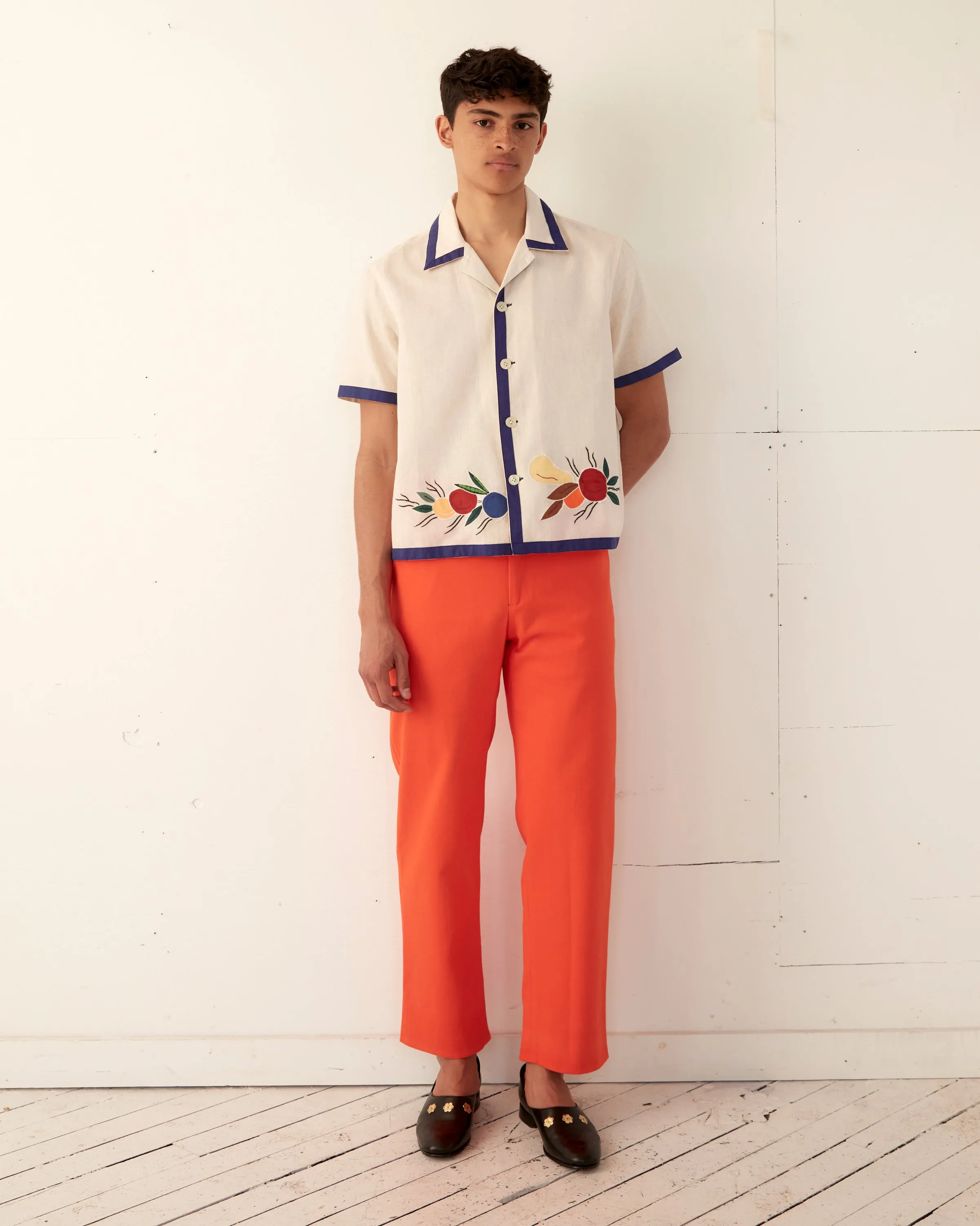 Appliqué Fruit Bunch Short Sleeve Shirt sold by BODE