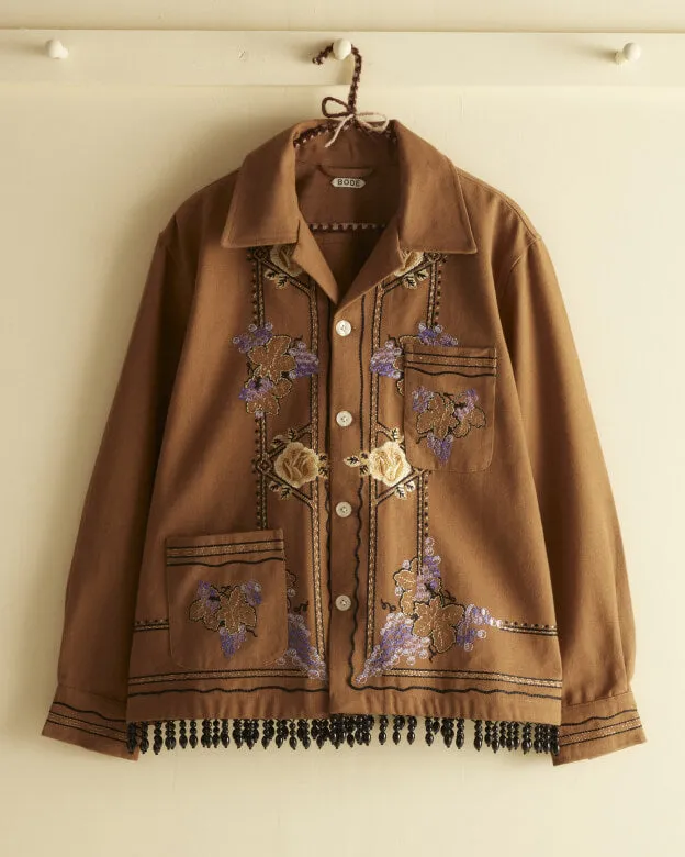 Autumn Royal Fringed Long Sleeve Shirt sold by BODE