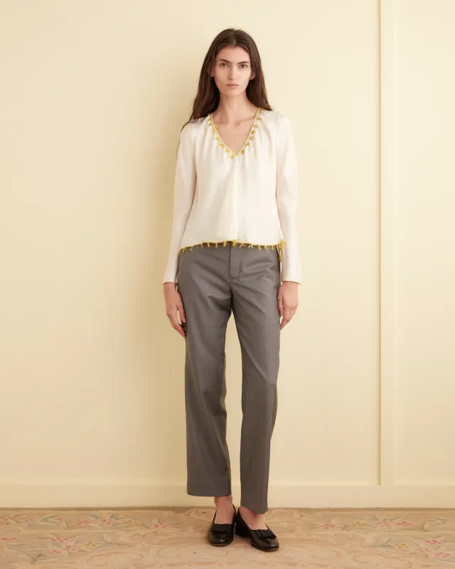 Canary Bead Cream Top sold by BODE