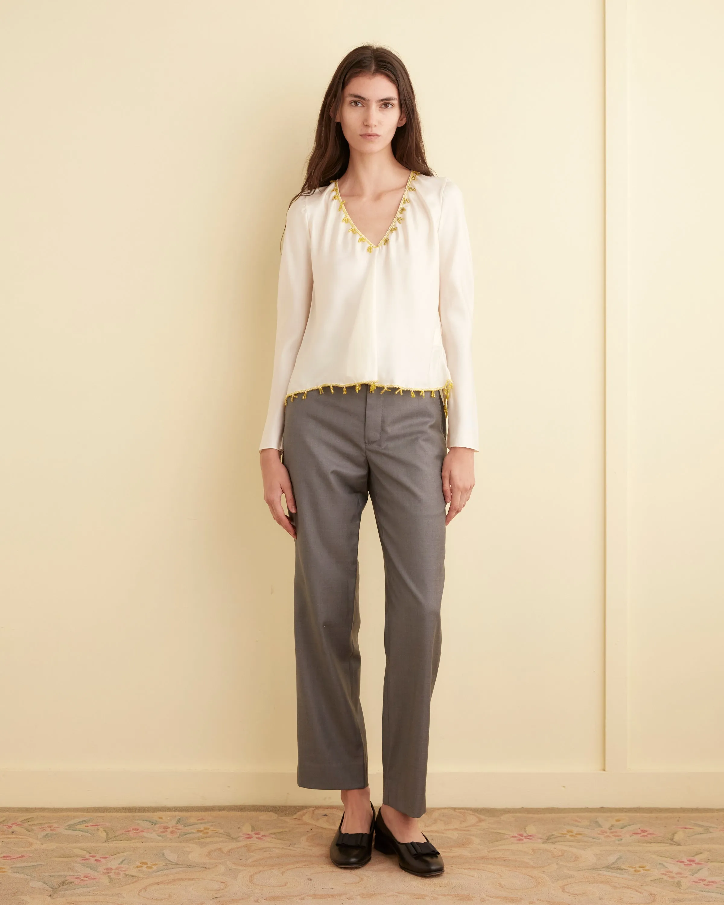 Canary Bead Cream Top sold by BODE