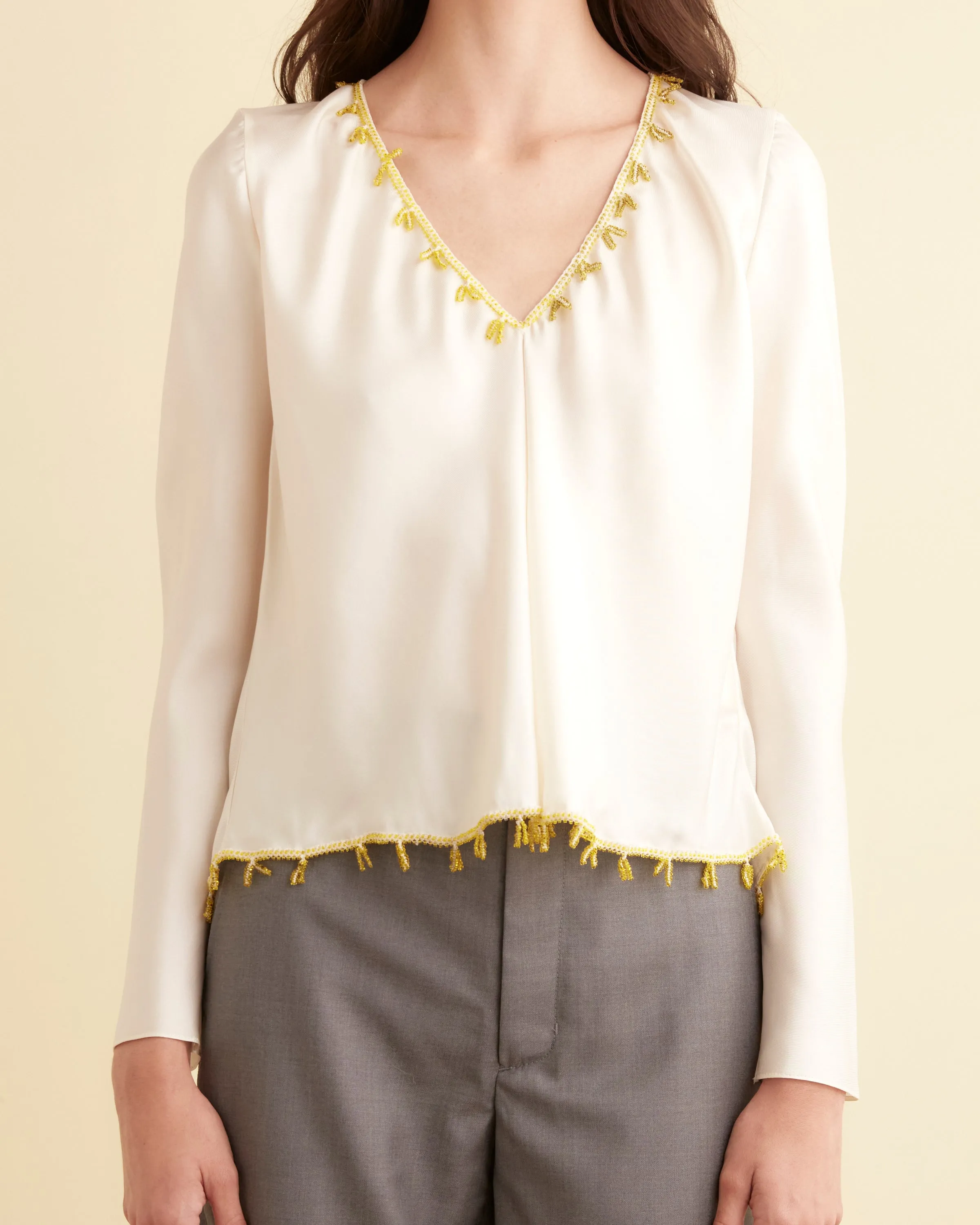 Canary Bead Cream Top sold by BODE product image thumbnail 2