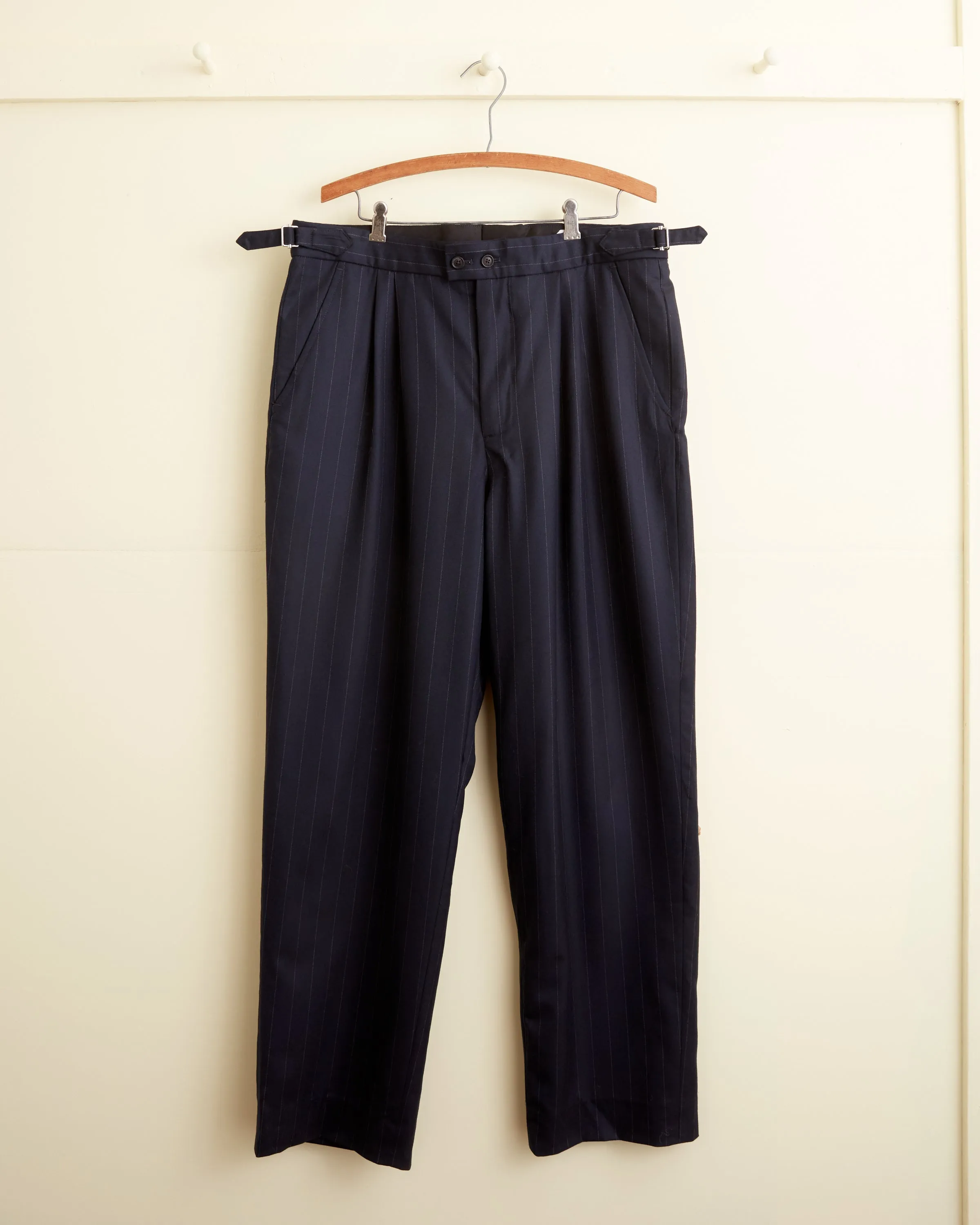 Umbrose Pinstripe Trousers - 36 sold by BODE