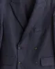 Linen Double-Breasted Suit Jacket - Navy sold by BODE