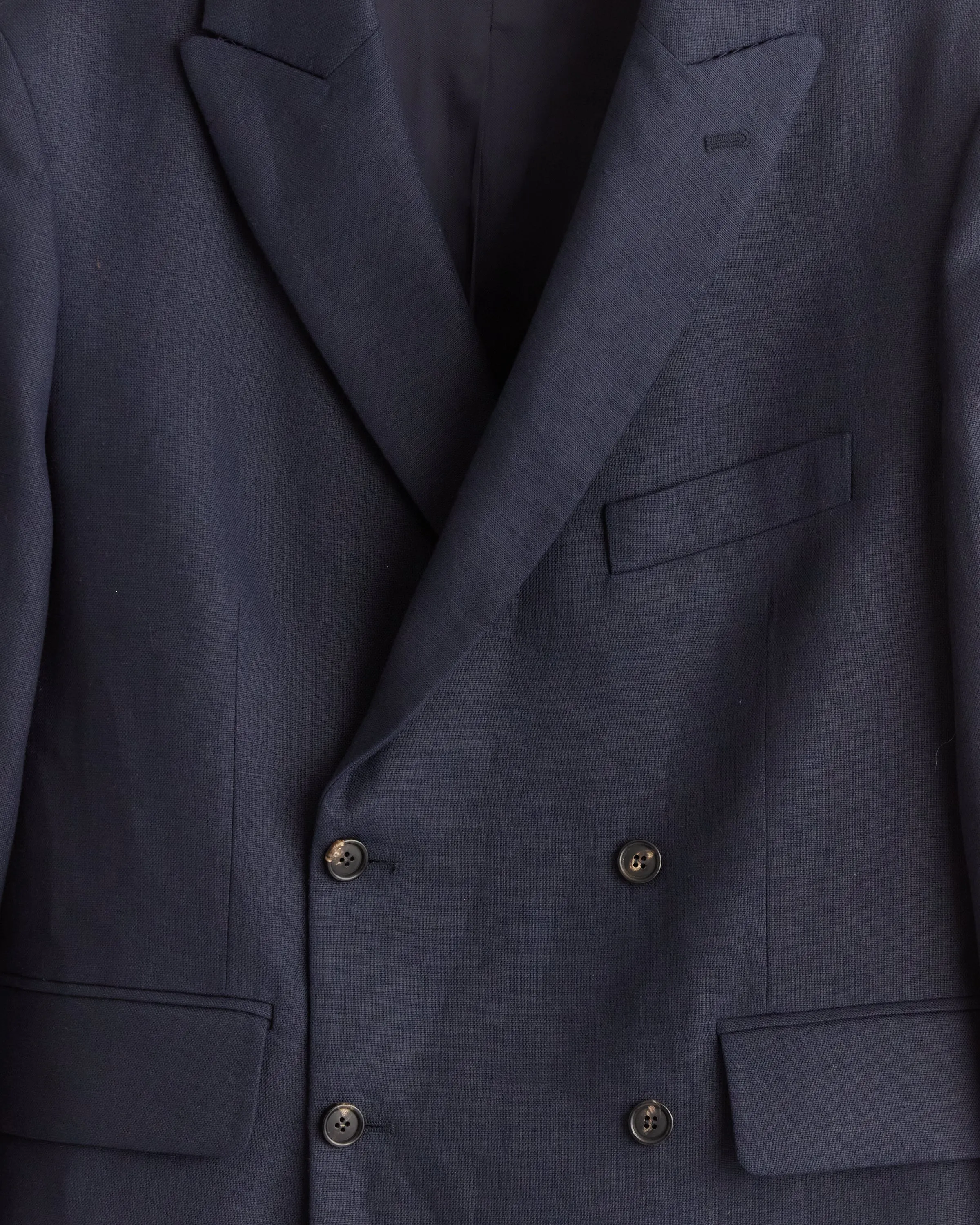 Linen Double-Breasted Suit Jacket - Navy sold by BODE product image thumbnail 2