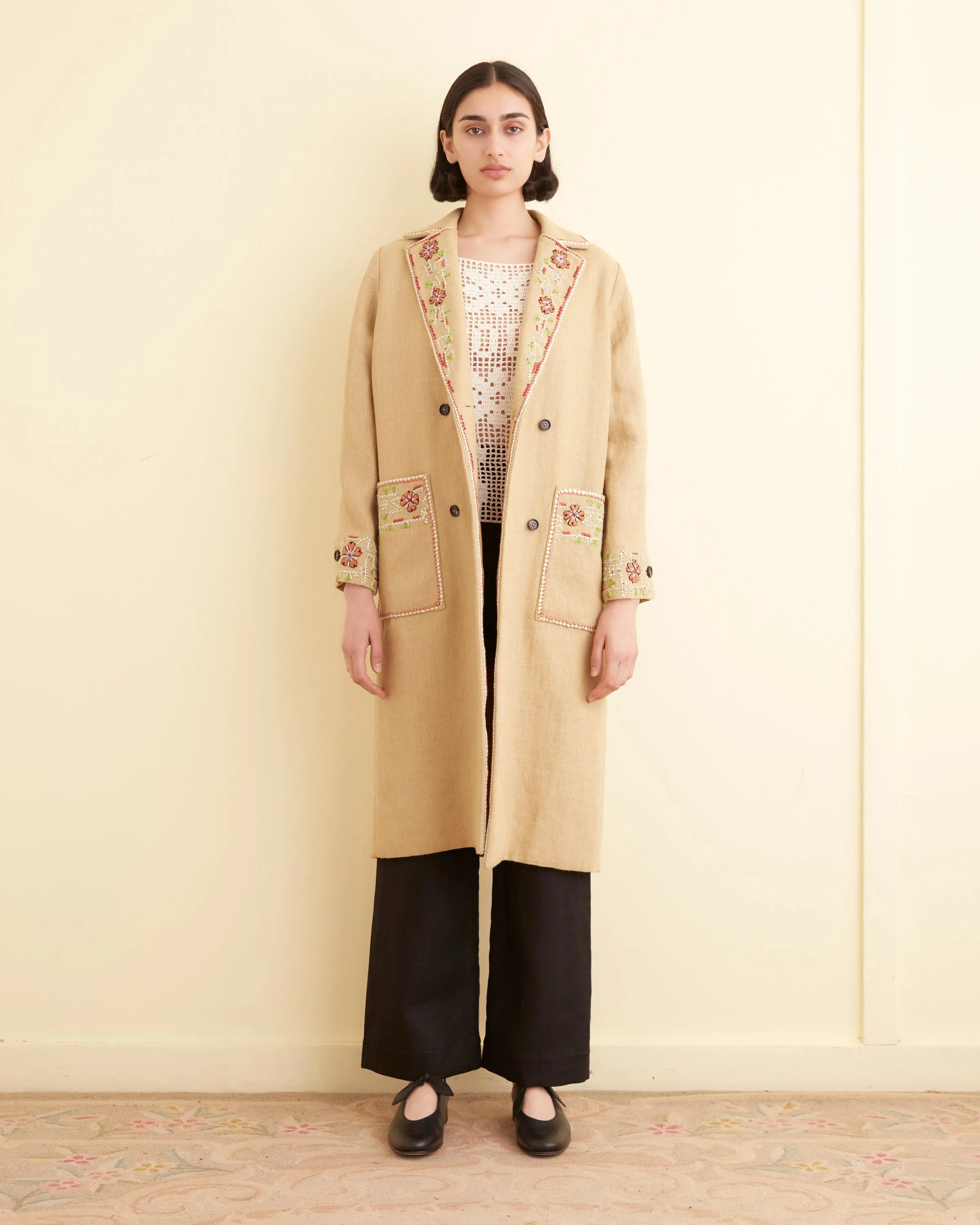 Embroidered Waxflower Coat sold by BODE