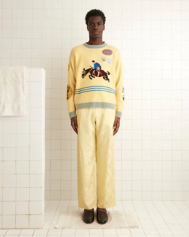 Football Jacquard Pajama Pants - Yellow sold by BODE