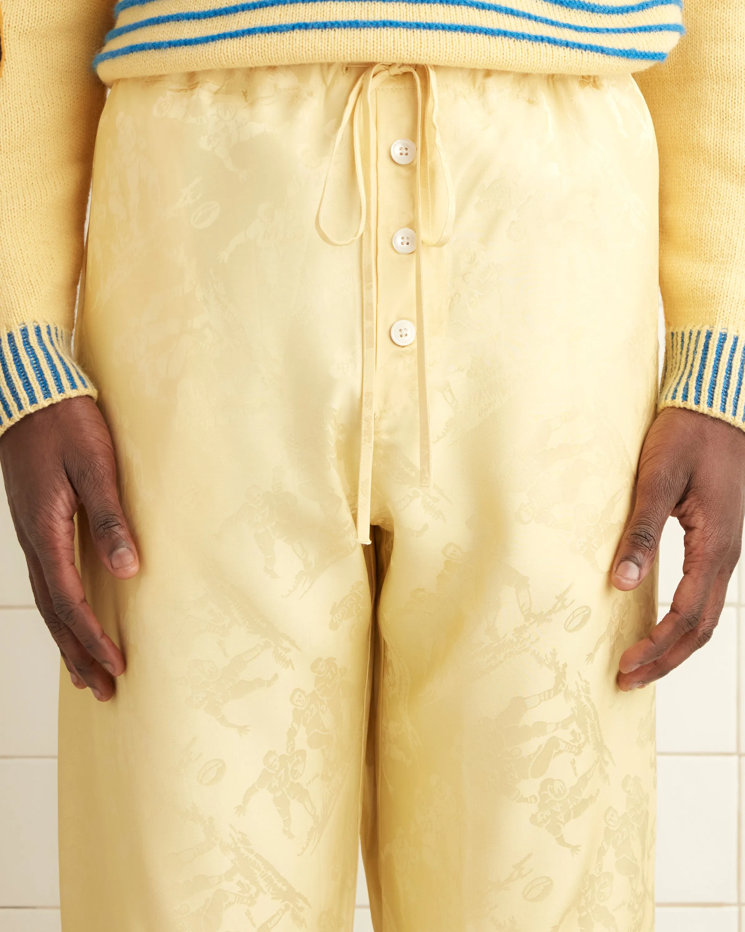 Football Jacquard Pajama Pants - Yellow sold by BODE product image thumbnail 2
