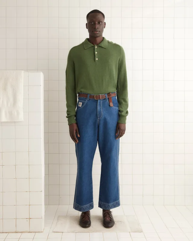 Cashmere Polo - Green sold by BODE