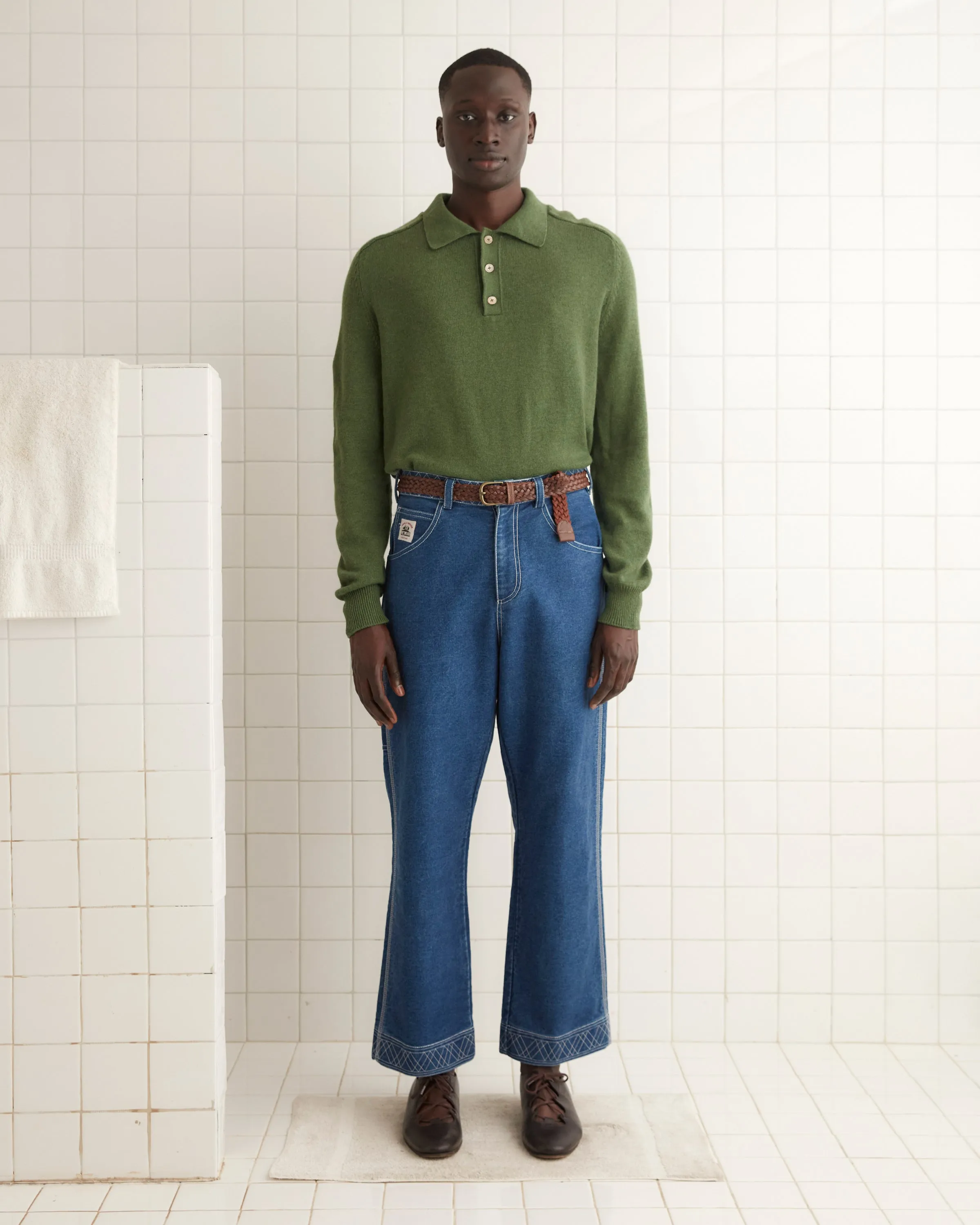 Cashmere Polo - Green sold by BODE