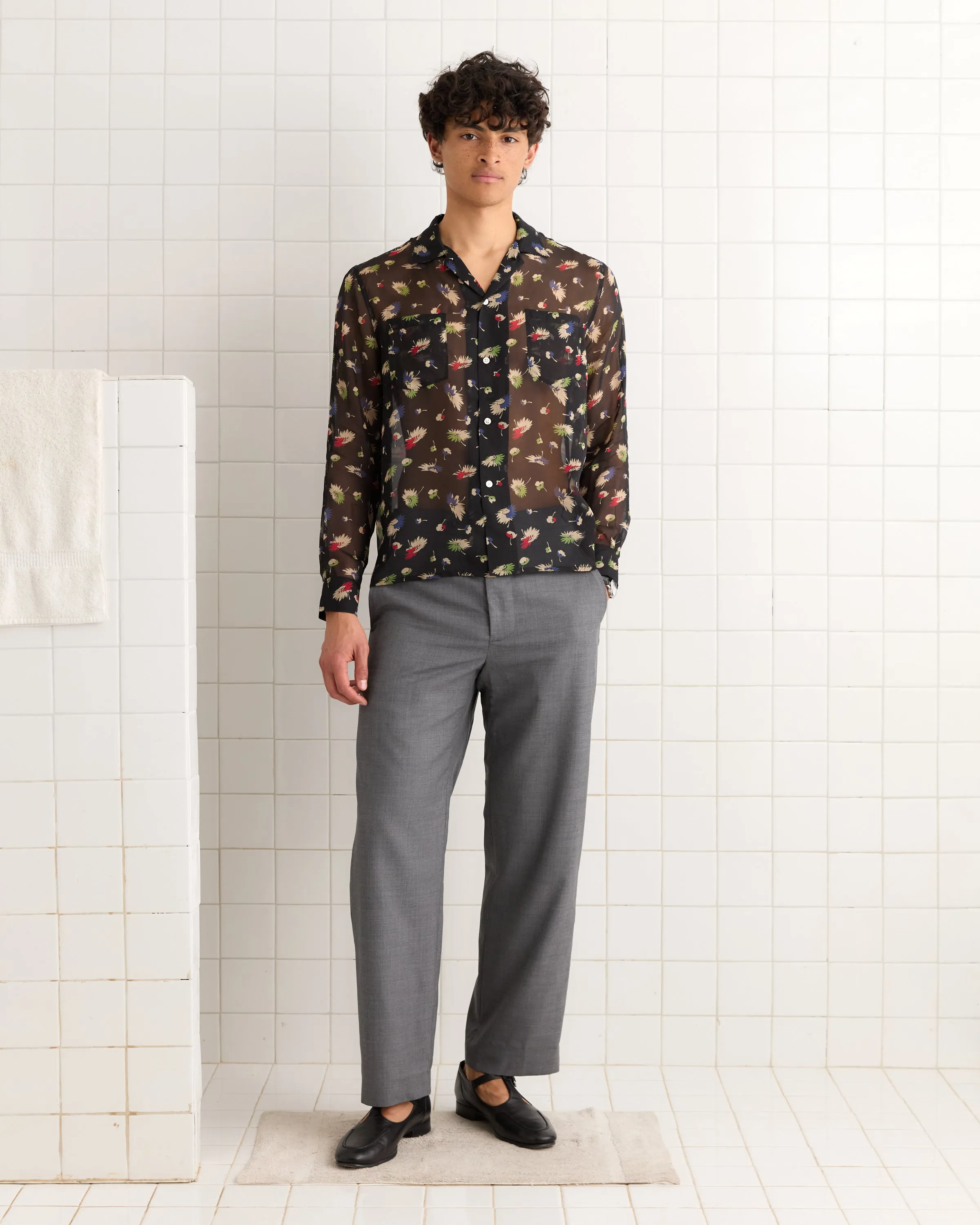 Sheer Midnight Daisy Shirt sold by BODE