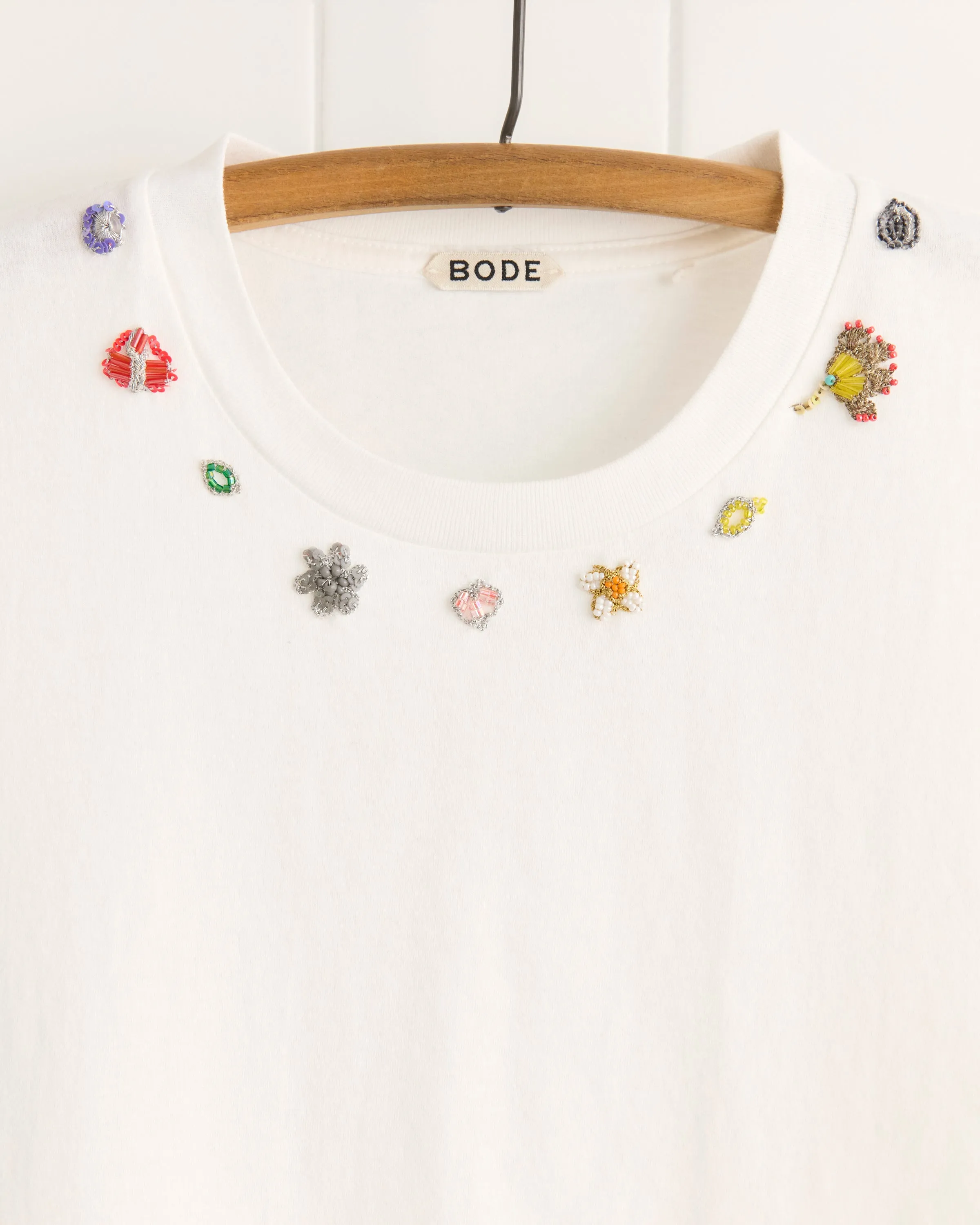 Beaded Floral Necklace Tee sold by BODE product image thumbnail 5