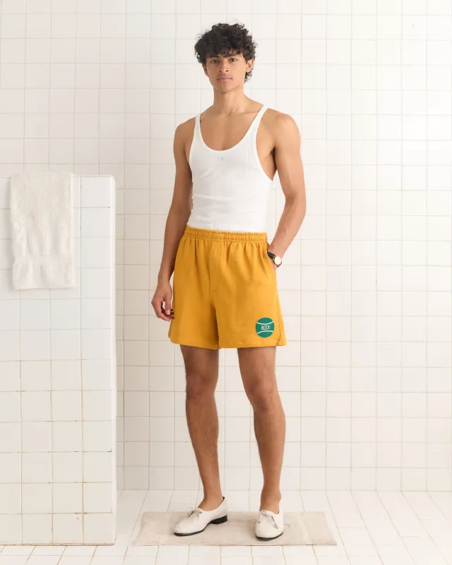 Tennis Ball Patch Shorts sold by BODE