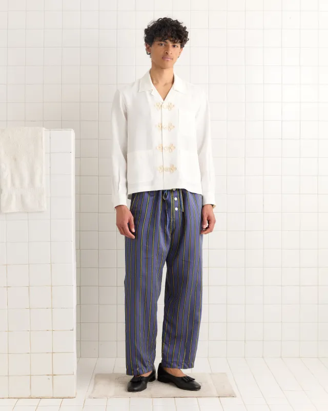 Alumni Stripe Pajama Pants- Blue sold by BODE