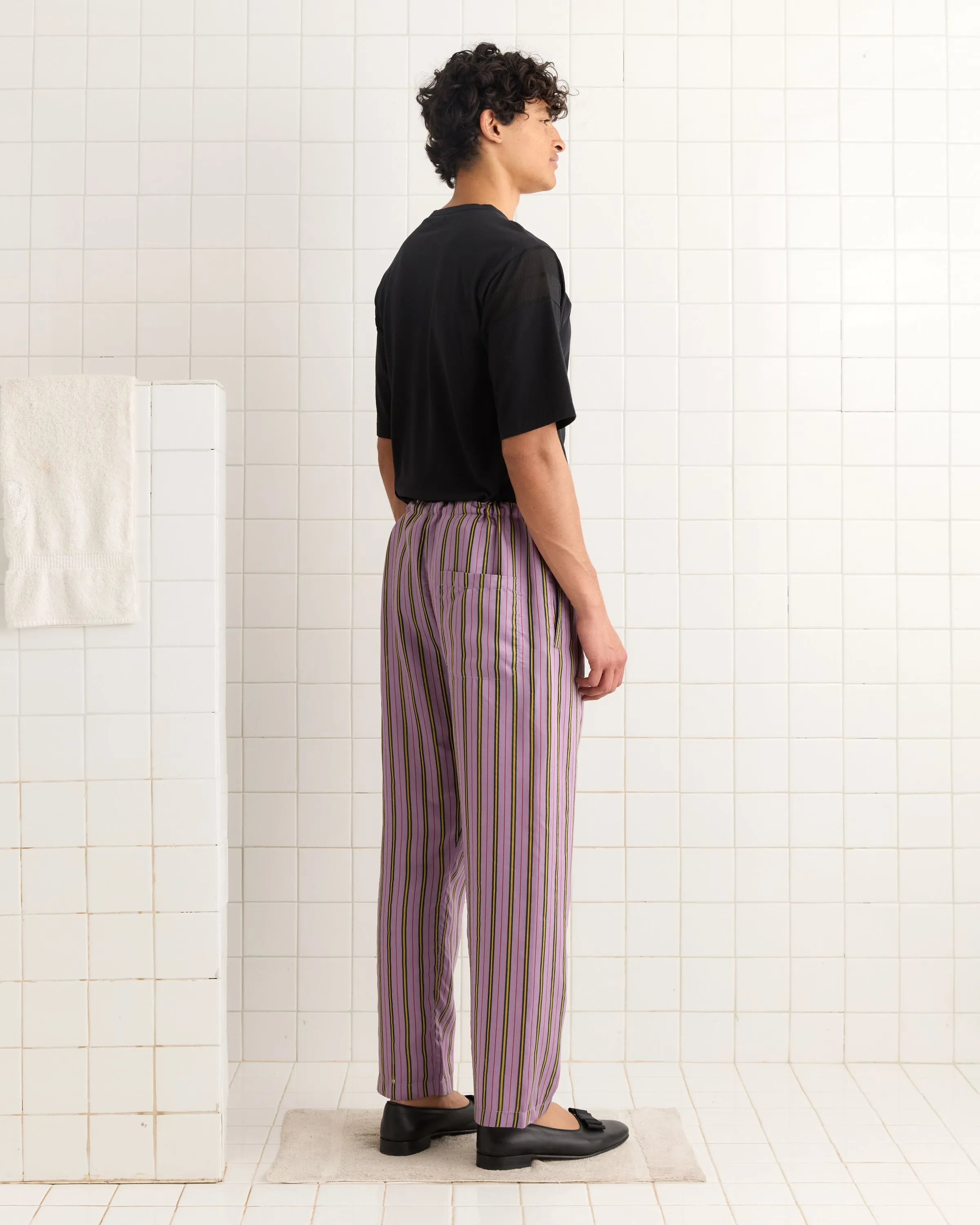 Alumni Stripe Pajama Pants- Purple sold by BODE product image thumbnail 3