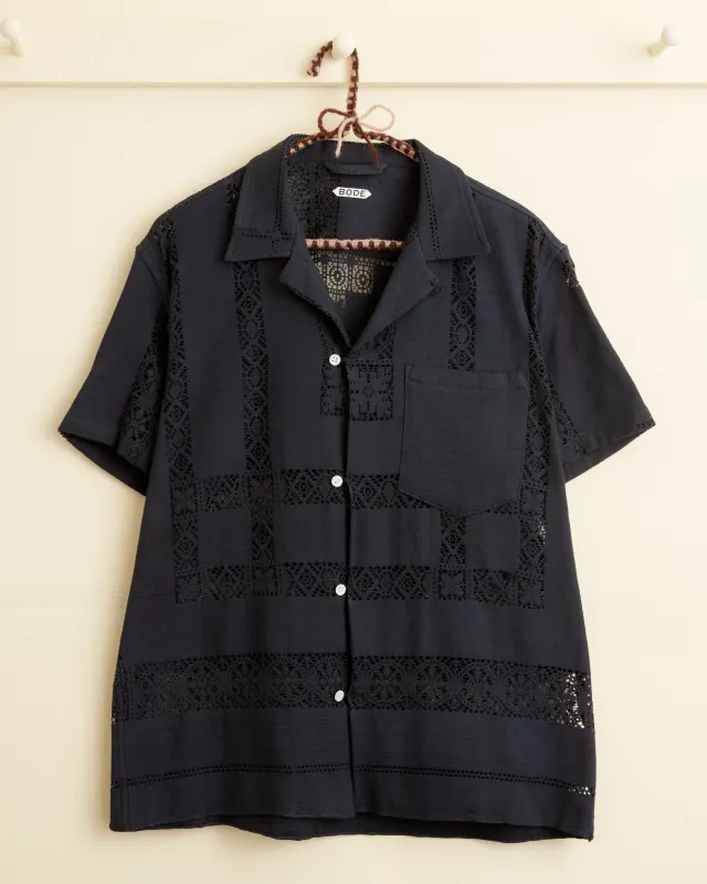 Midnight Mosaic Short Sleeve Shirt - S sold by BODE