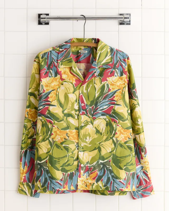 Watercolor Foliage Long Sleeve Shirt - L sold by BODE