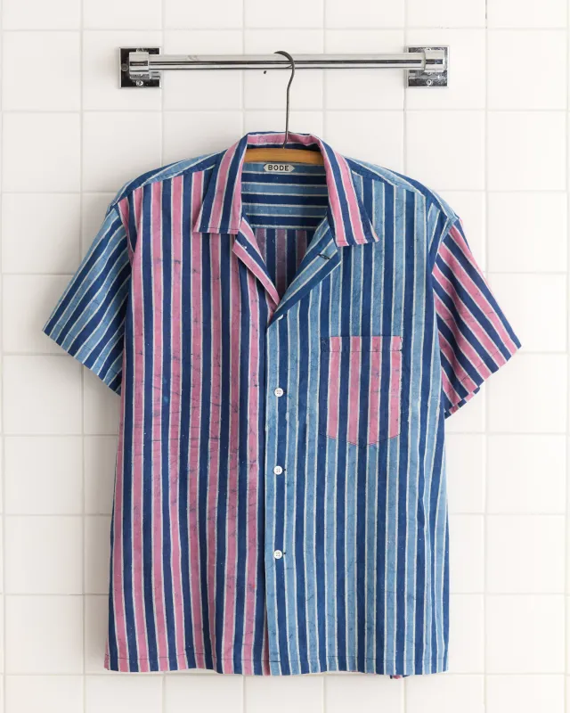 Cobalt Coral Stripe Shirt - L/XL sold by BODE