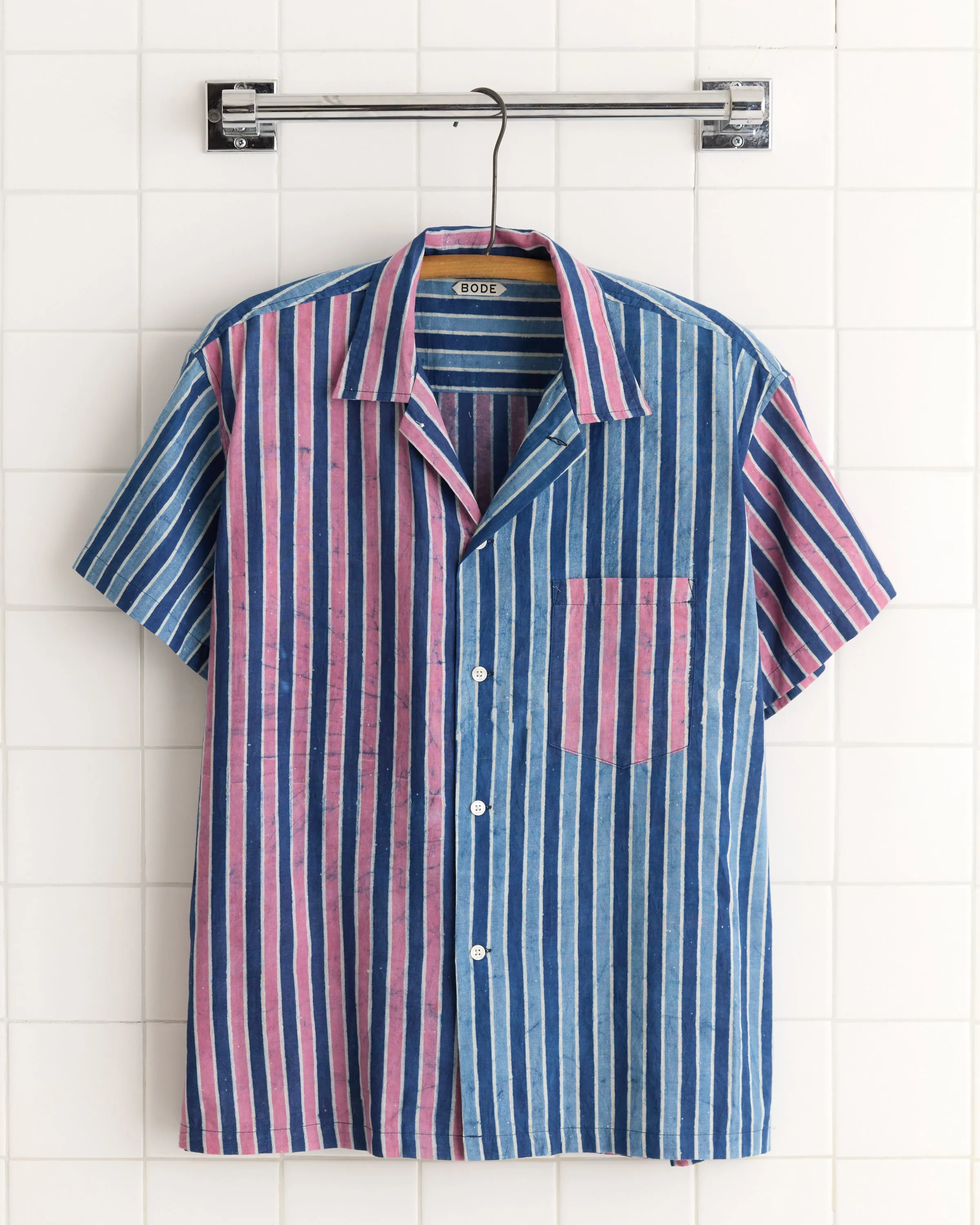 Cobalt Coral Stripe Shirt - L/XL sold by BODE