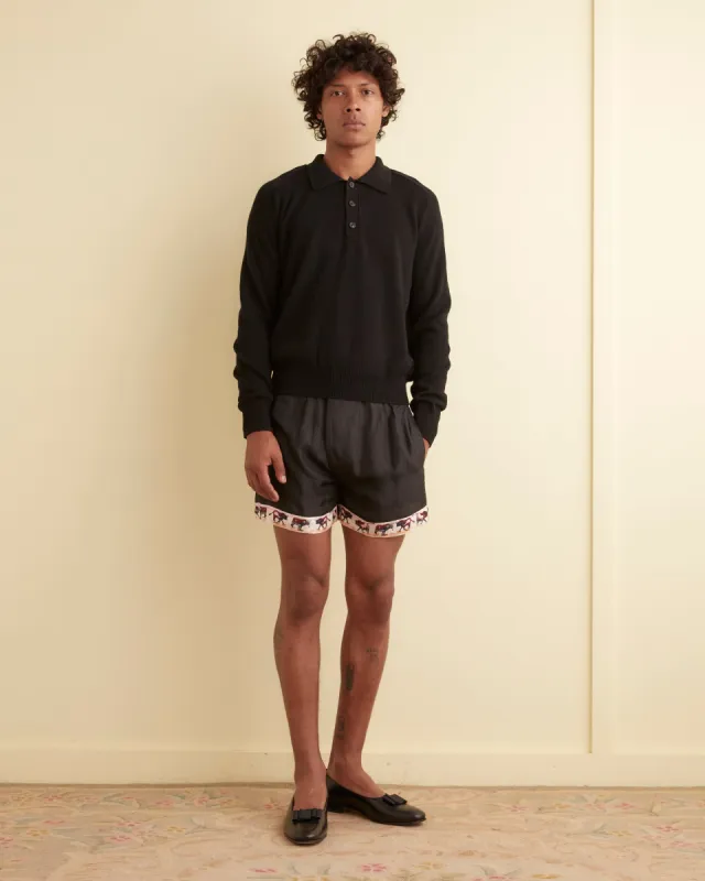 Cashmere Polo - Black sold by BODE