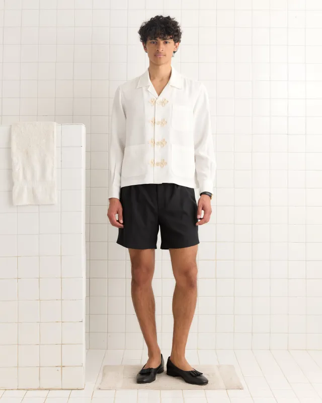 Trillium Long Sleeve Shirt - Cream sold by BODE