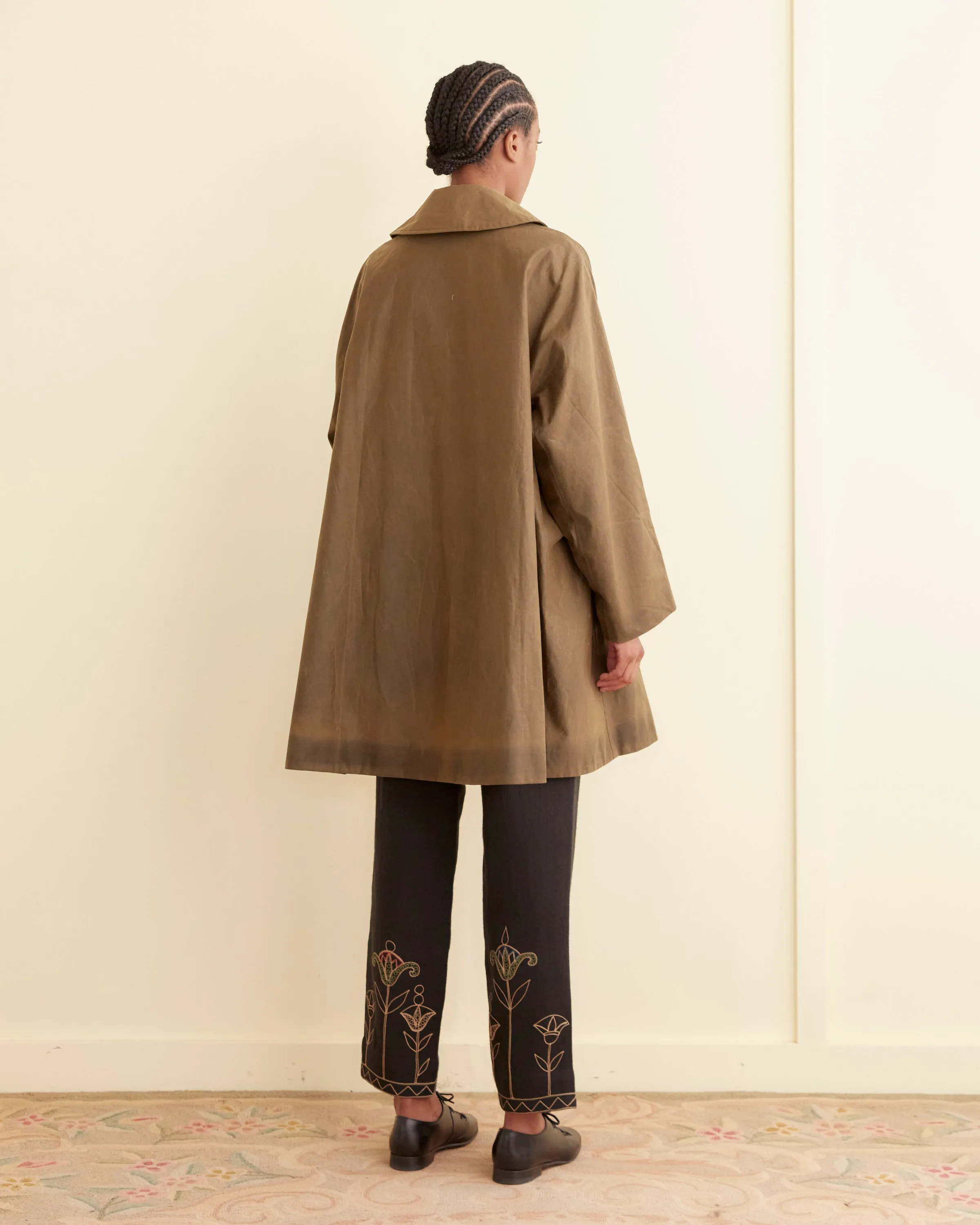 Waxed Swing Peacoat - Brown sold by BODE product image thumbnail 3