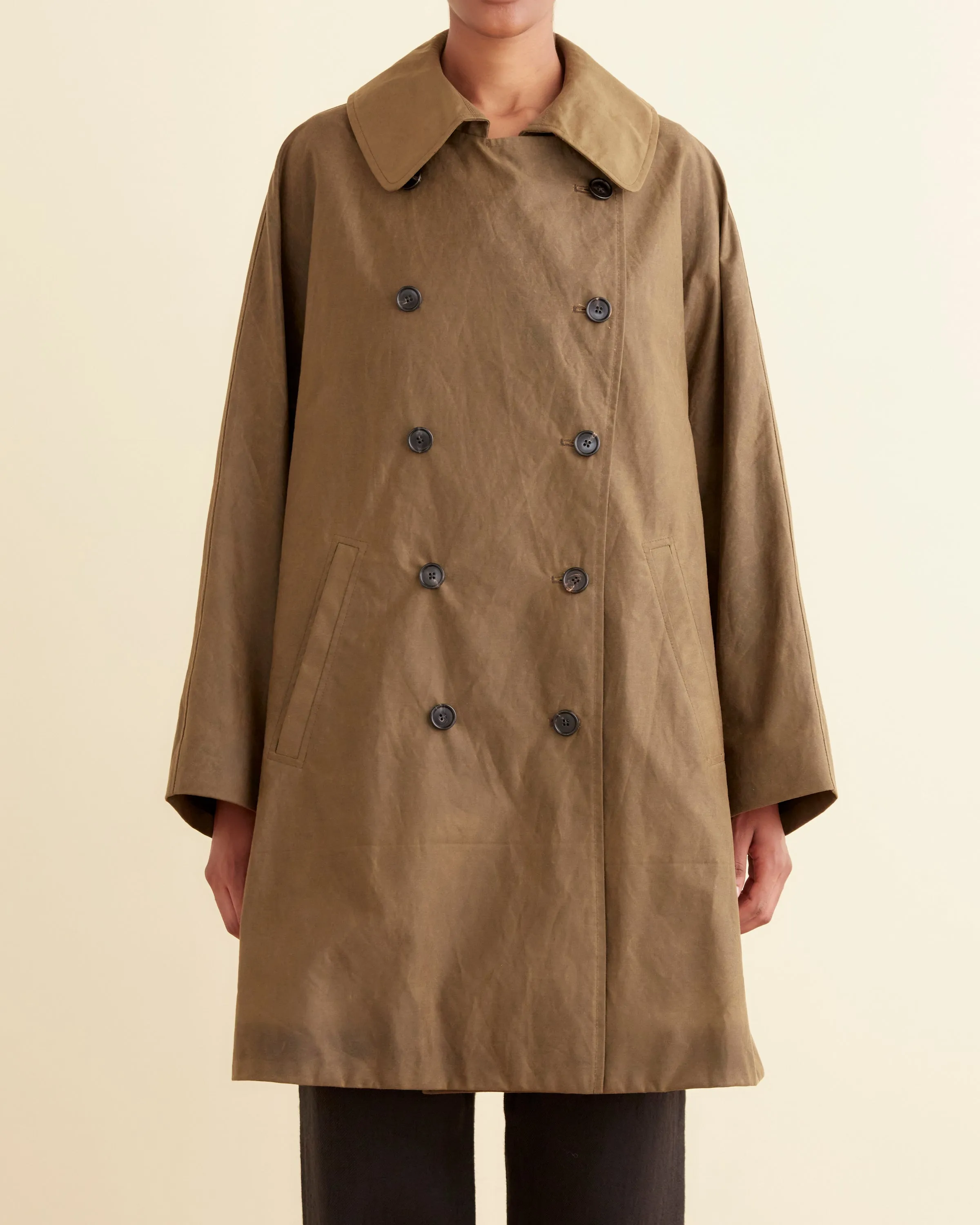 Waxed Swing Peacoat - Brown sold by BODE product image thumbnail 2