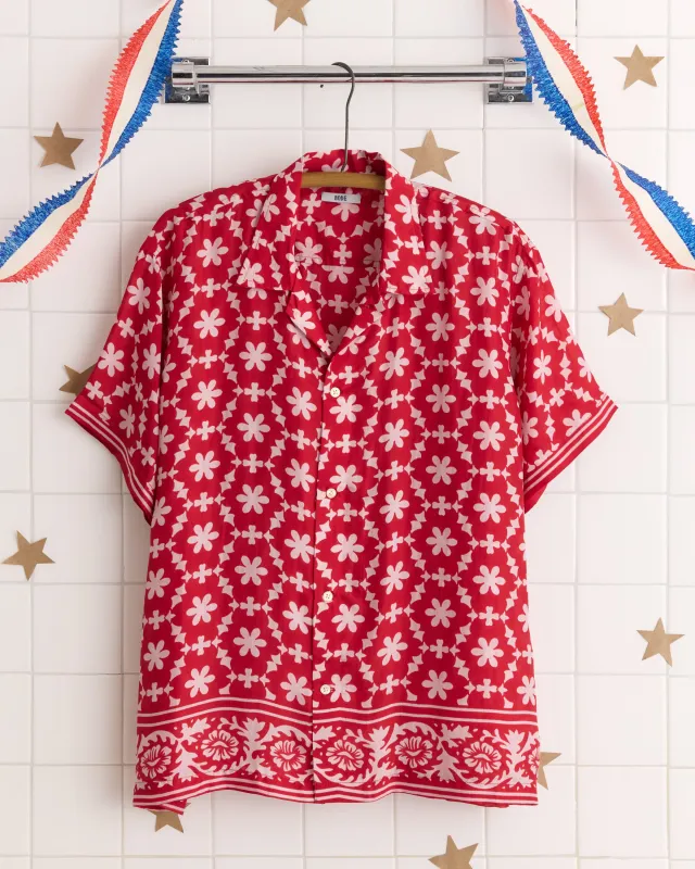 Cherry Daisy Short Sleeve Shirt sold by BODE