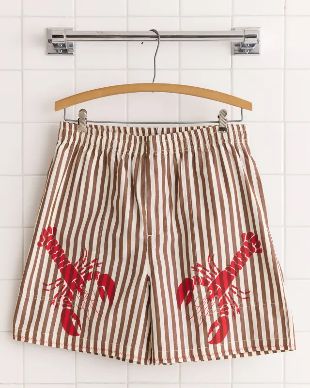 Lobster Stripe Shorts made by BODE