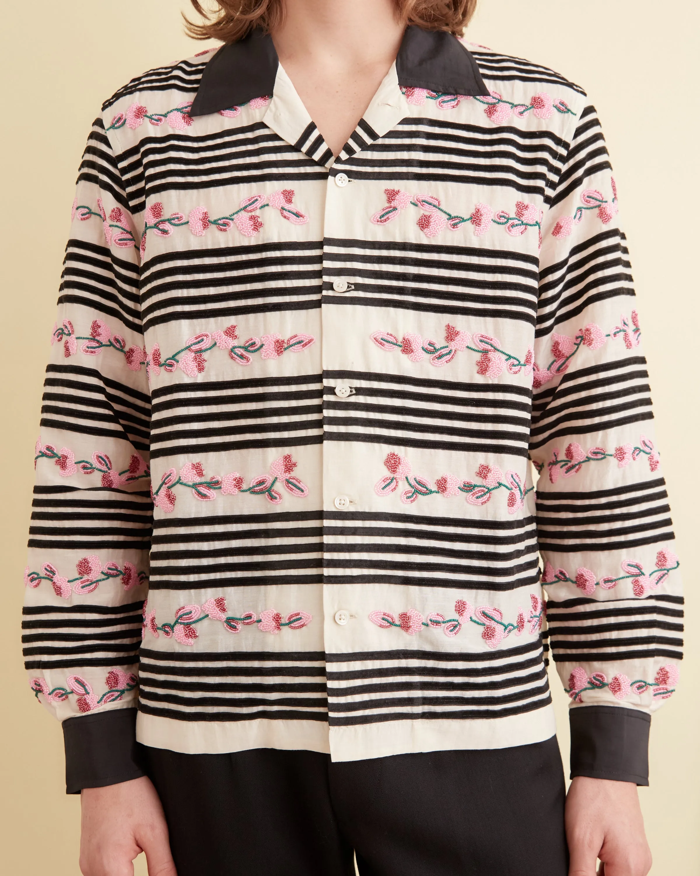 Cherry Blossom Stripe Long Sleeve Shirt sold by BODE product image thumbnail 2