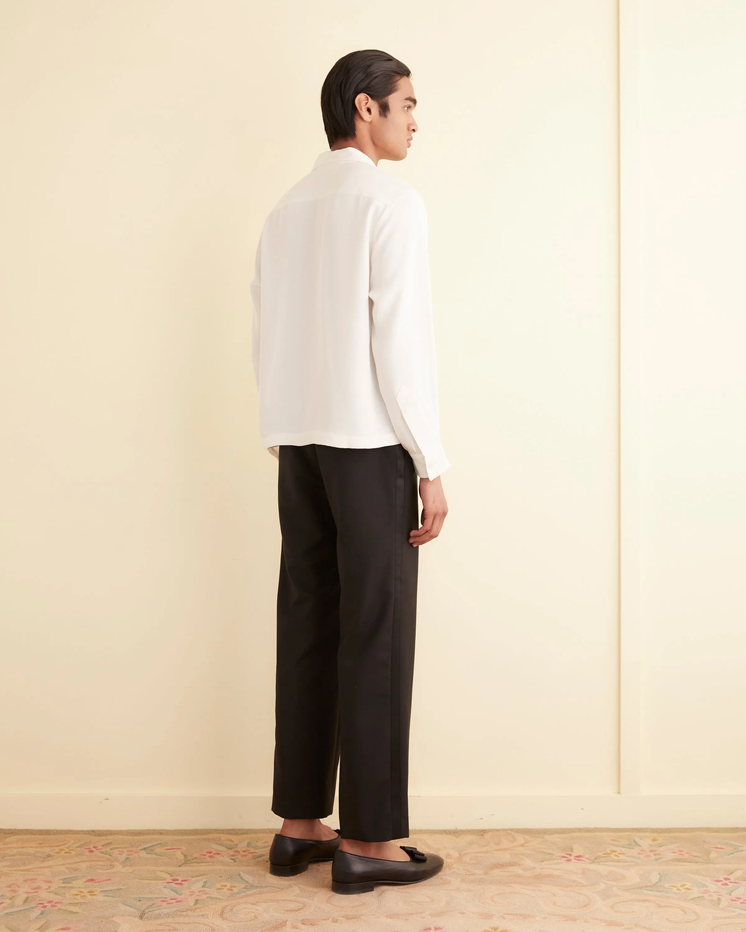 Trillium Long Sleeve Shirt - White sold by BODE product image thumbnail 4