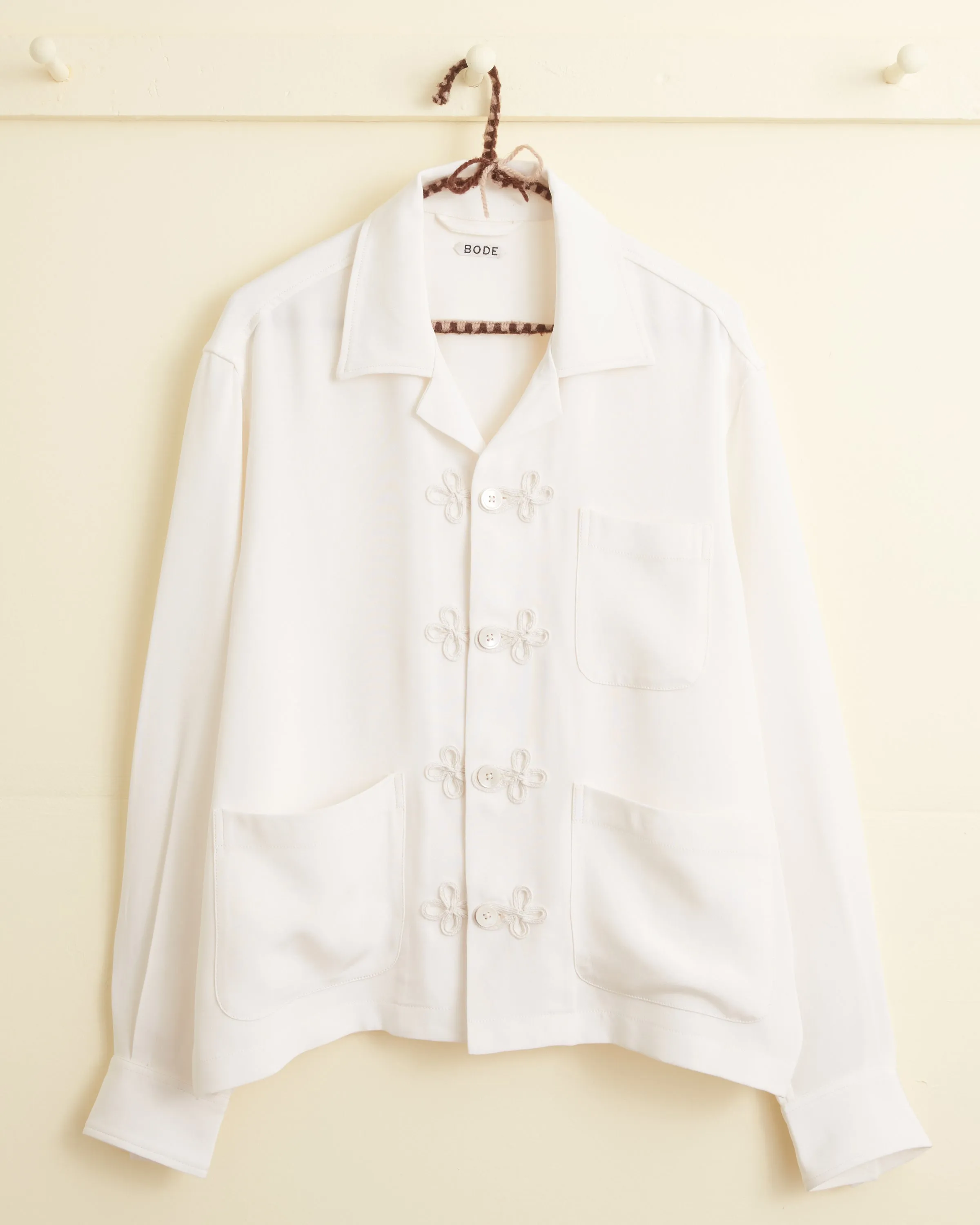 Trillium Long Sleeve Shirt - White sold by BODE product image thumbnail 2