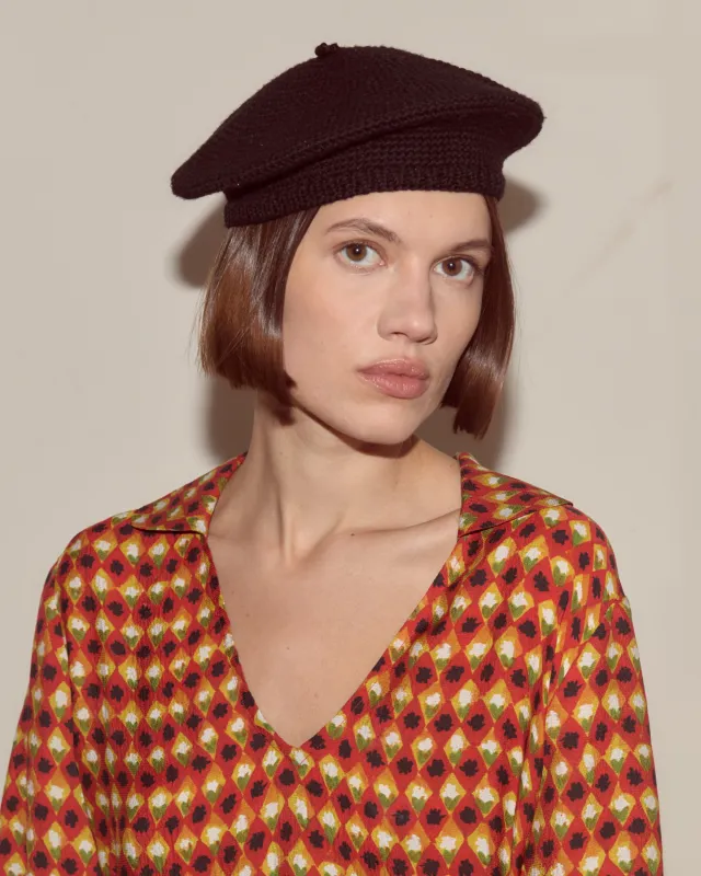 Crochet Beret - Black sold by BODE