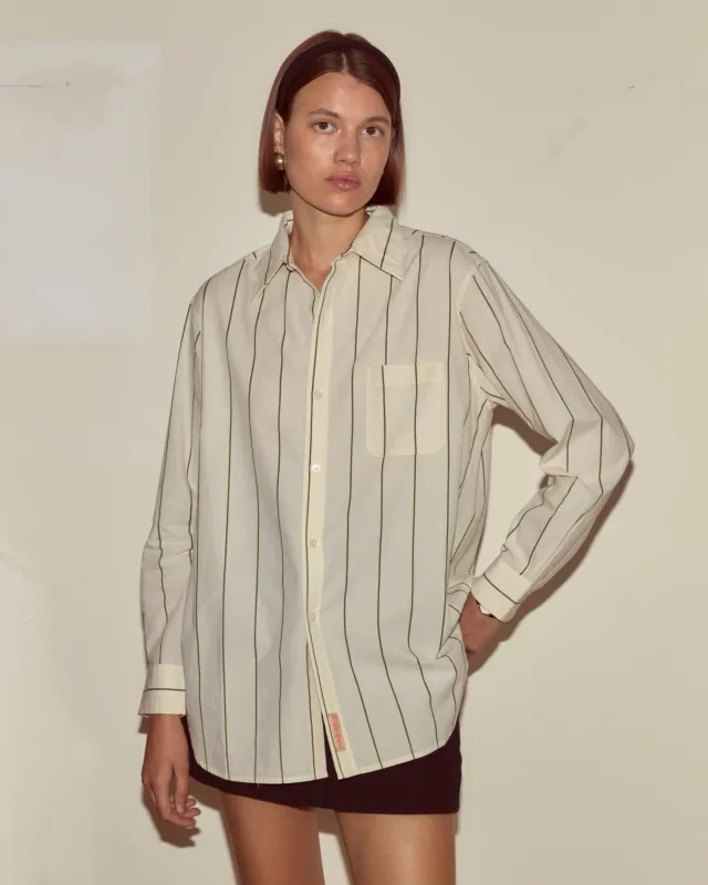 Celery Stripe Murray Shirt sold by BODE