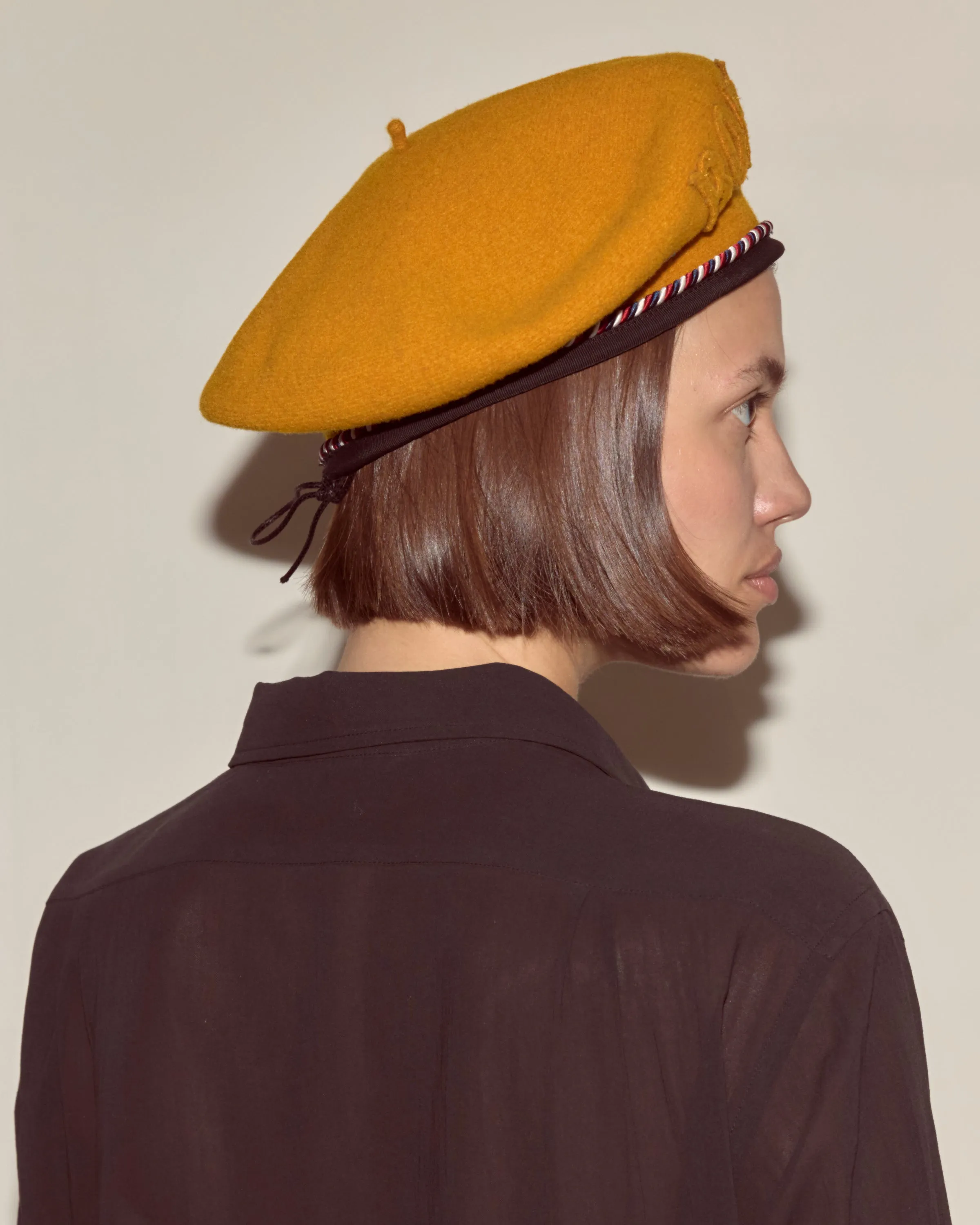 Script Beret - Gold with Red/Blue Piping sold by BODE product image thumbnail 2