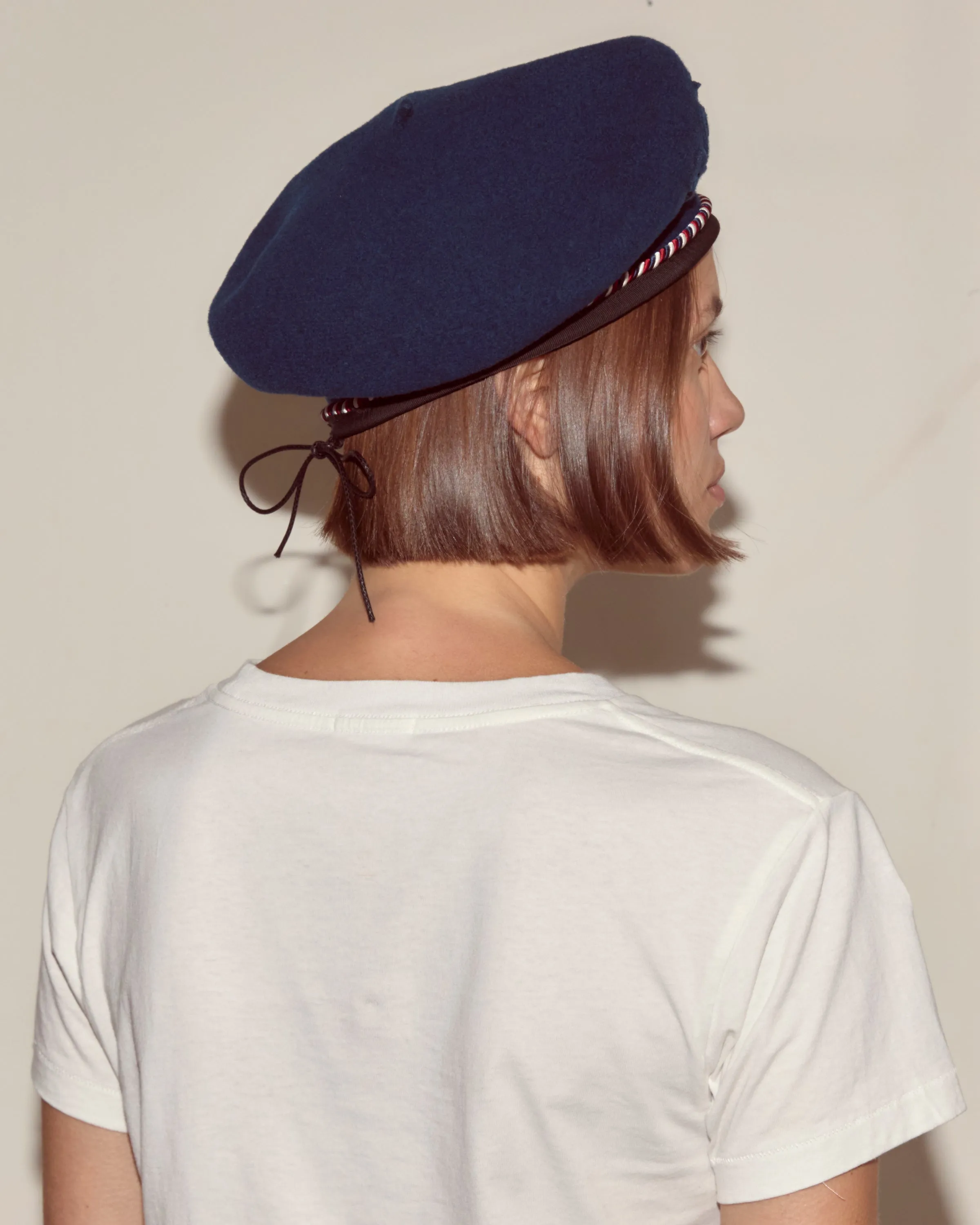 Script Beret - Navy with Red/Blue Piping sold by BODE product image thumbnail 2