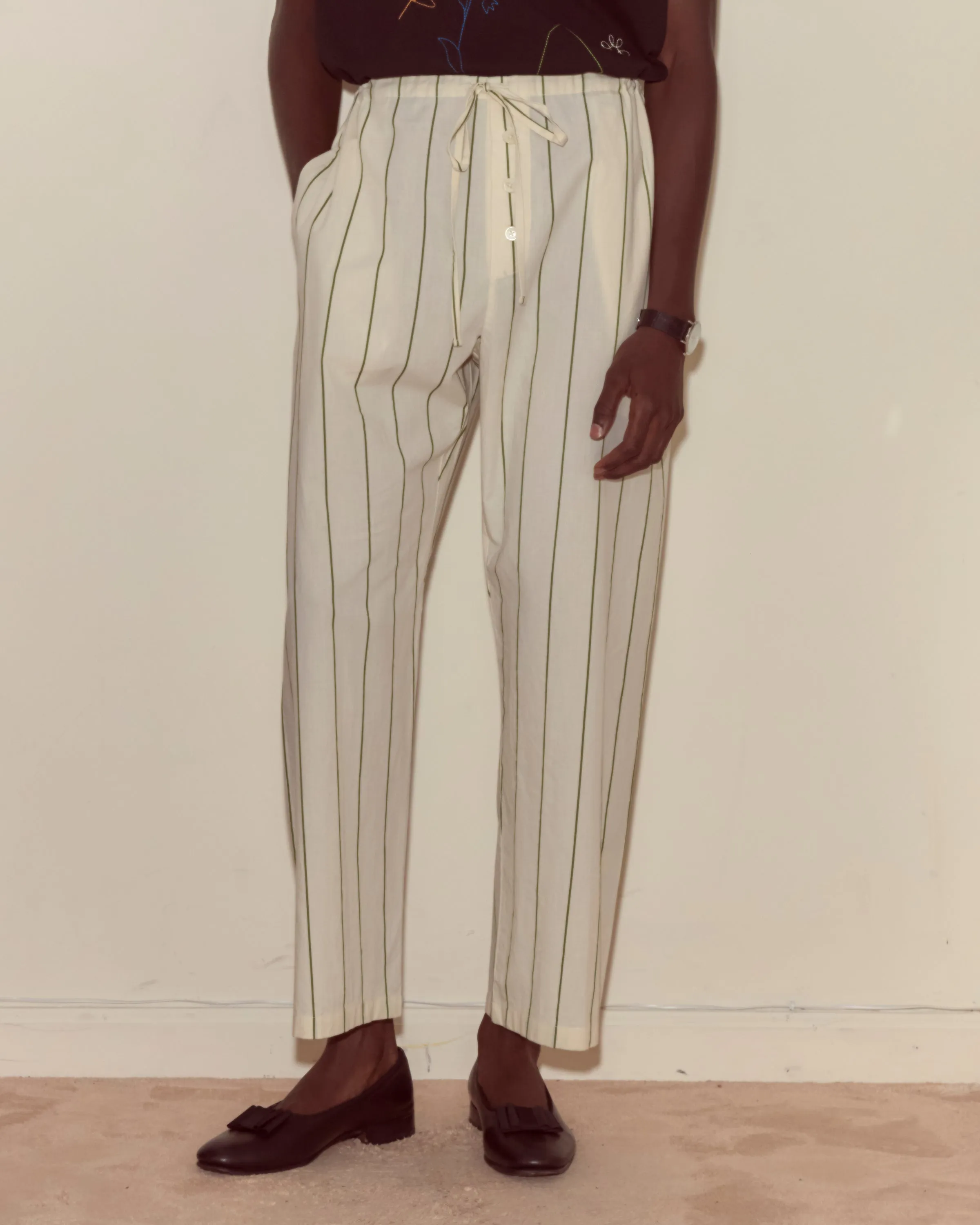 Celery Stripe Pajama Pants sold by BODE product image thumbnail 2